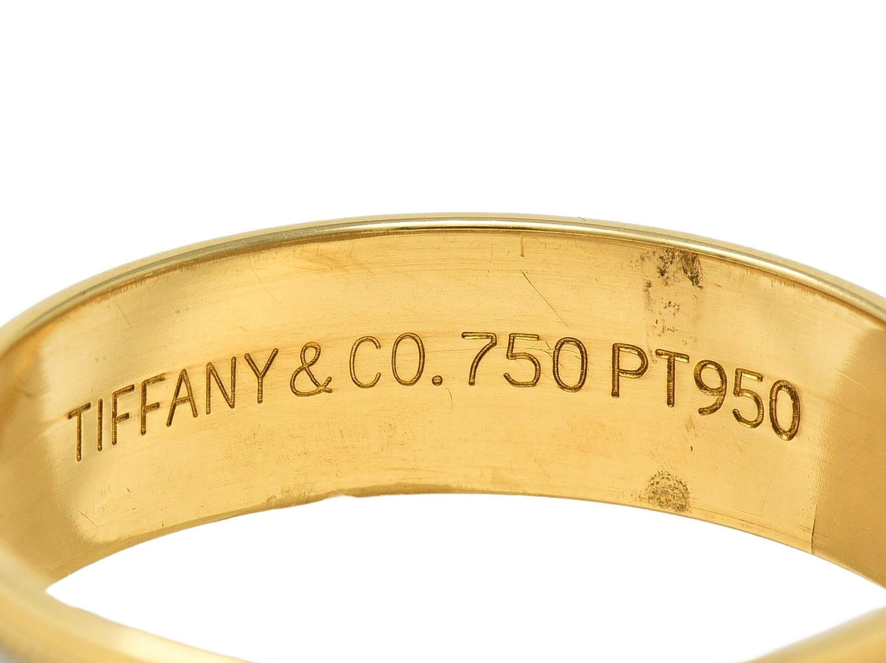 Tiffany & Co. Platinum 18 Karat Yellow Gold Contemporary Wedding Band Ring