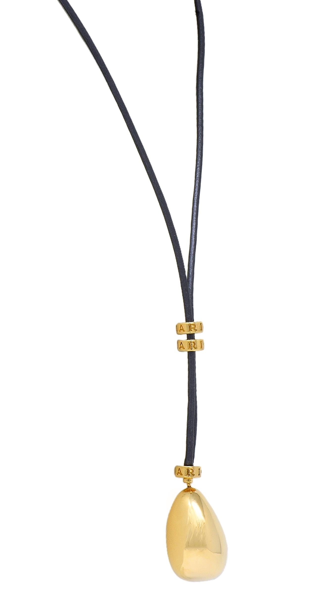 Bulgari 18K Yellow Gold Cord Sassi Mediterranean Eden Nugget Pendant Necklace