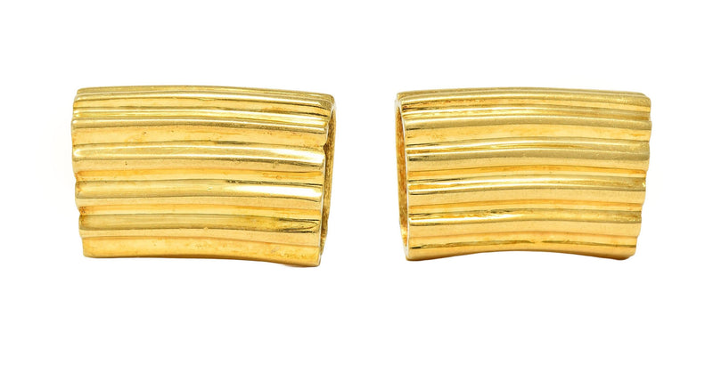 Aldo Cipullo 1970's 18 Karat Yellow Gold Vintage Rigatoni Earrings