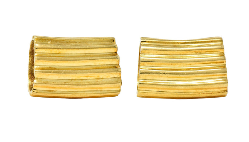 Aldo Cipullo 1970's 18 Karat Yellow Gold Vintage Rigatoni Earrings