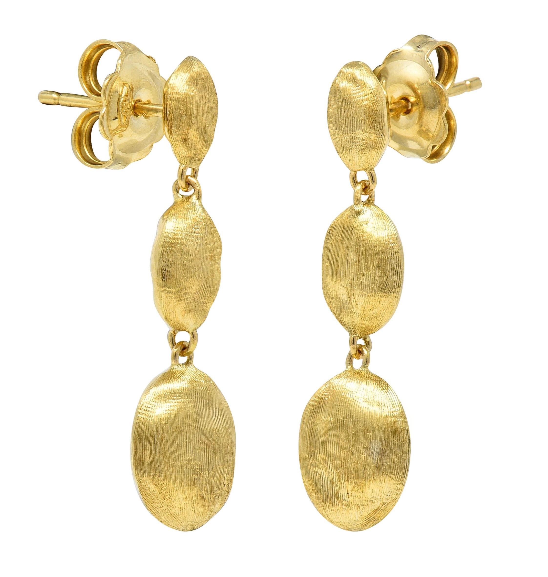 Marco Bicego Brushed 18 Karat Yellow Gold Siviglia Drop Earrings