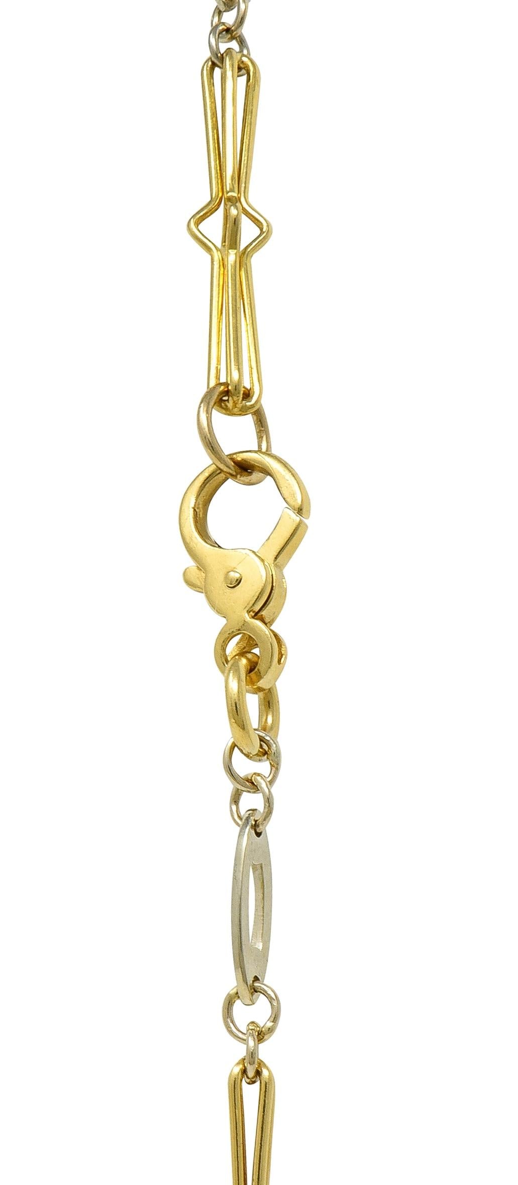 Bulgari Diamond 18 Karat Gold Vintage Zodiac Gemini Dog Tag Pendant Necklace