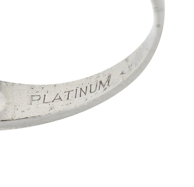 1950's Mid-Century 1.05 CTW Ruby Diamond Platinum Band Ring Published