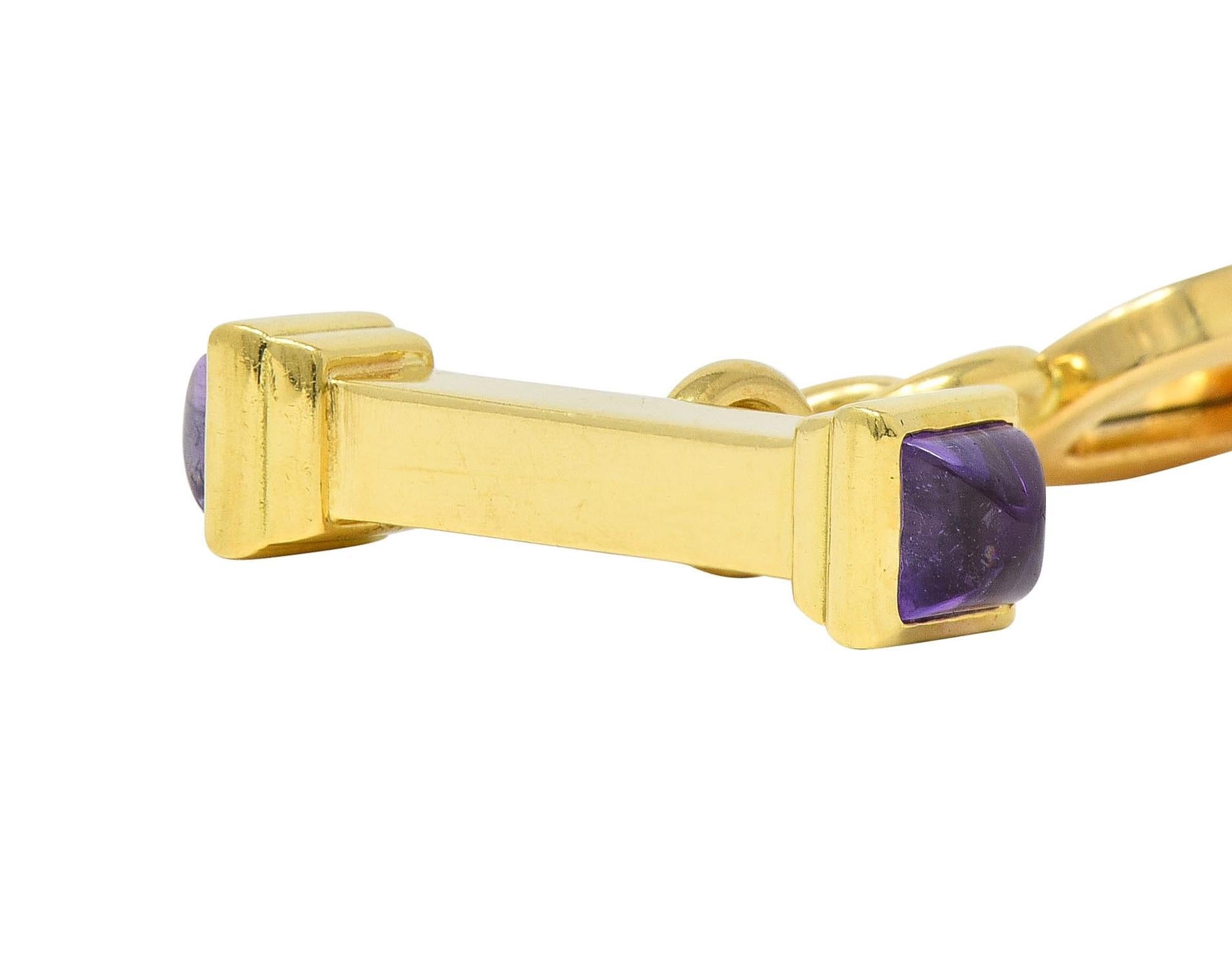 OTC 1990's Amethyst 18 Karat Yellow Gold Vintage Cable Link Chain