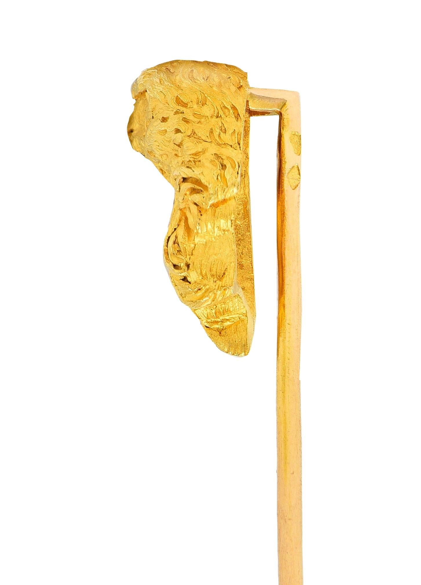 French Late Victorian 18 Karat Yellow Antique Gold Eagle Bird Stickpin