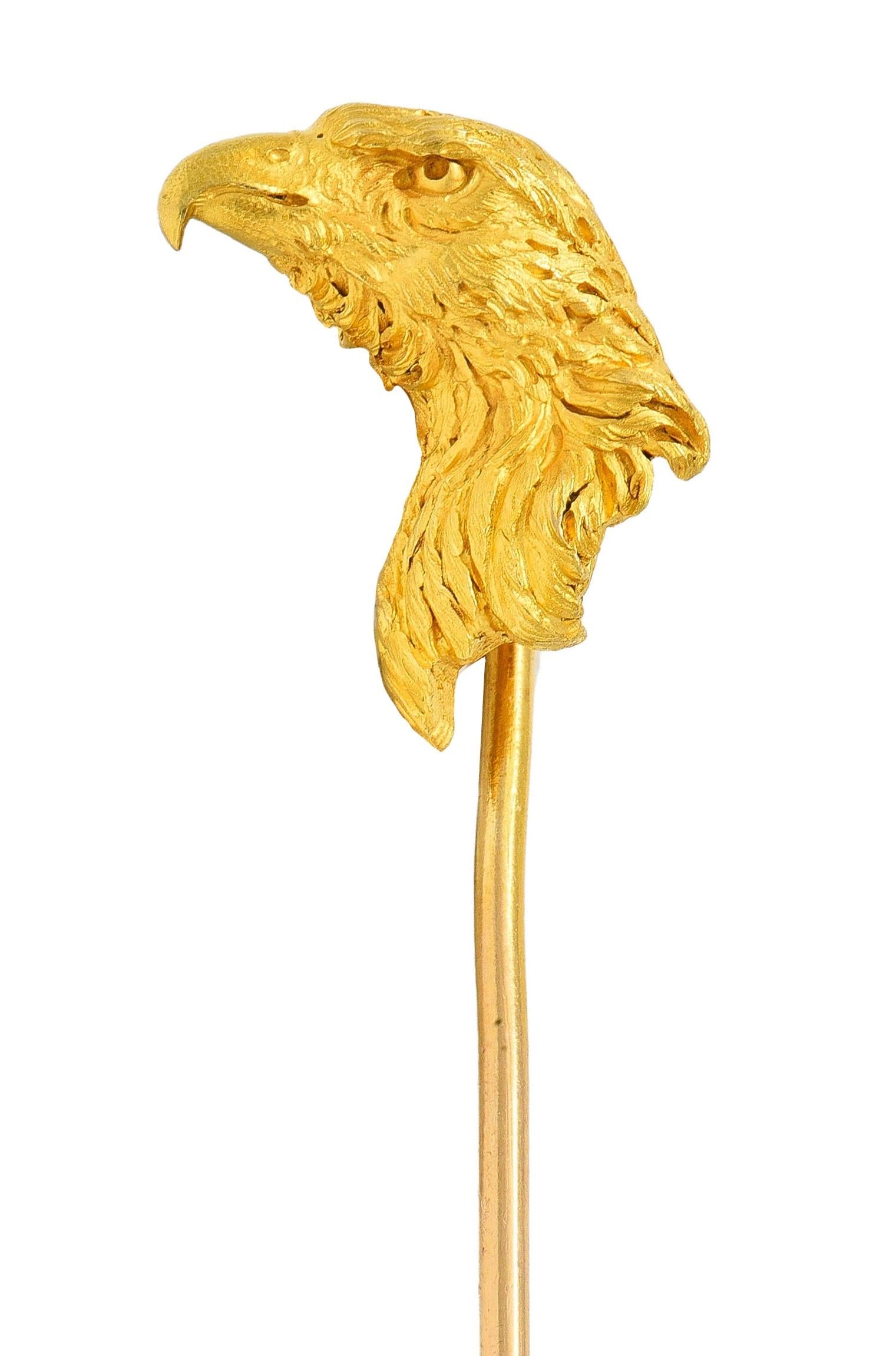 French Late Victorian 18 Karat Yellow Antique Gold Eagle Bird Stickpin