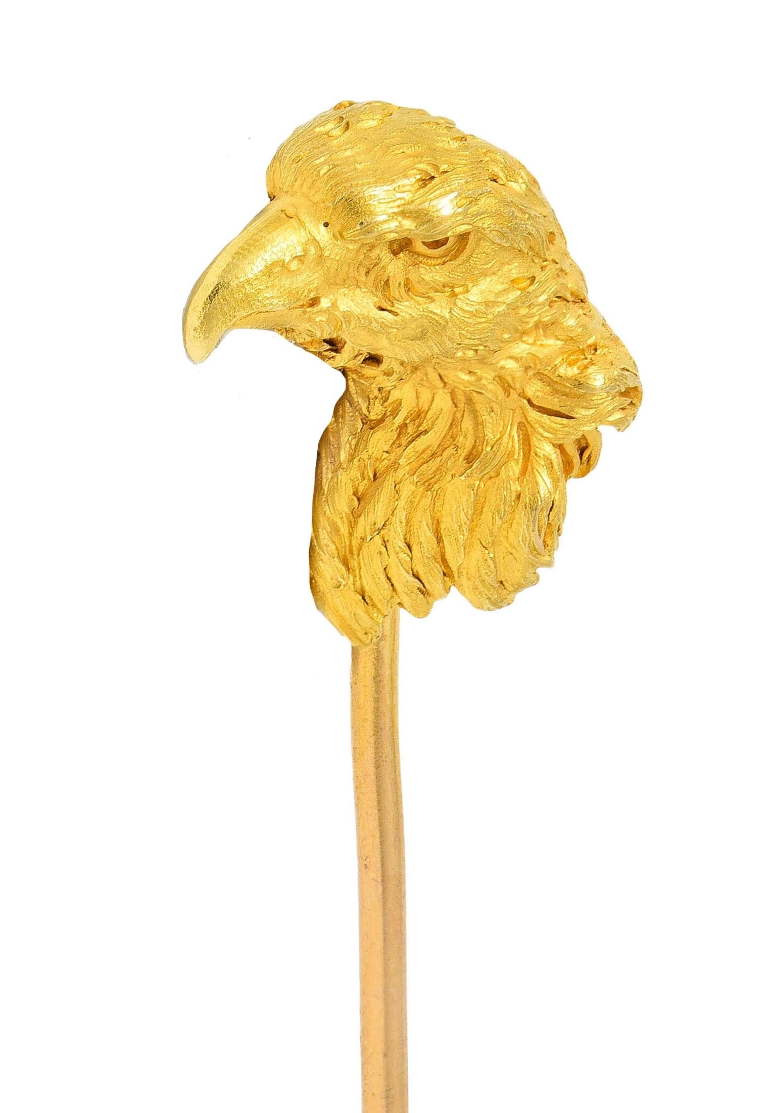 French Late Victorian 18 Karat Yellow Antique Gold Eagle Bird Stickpin