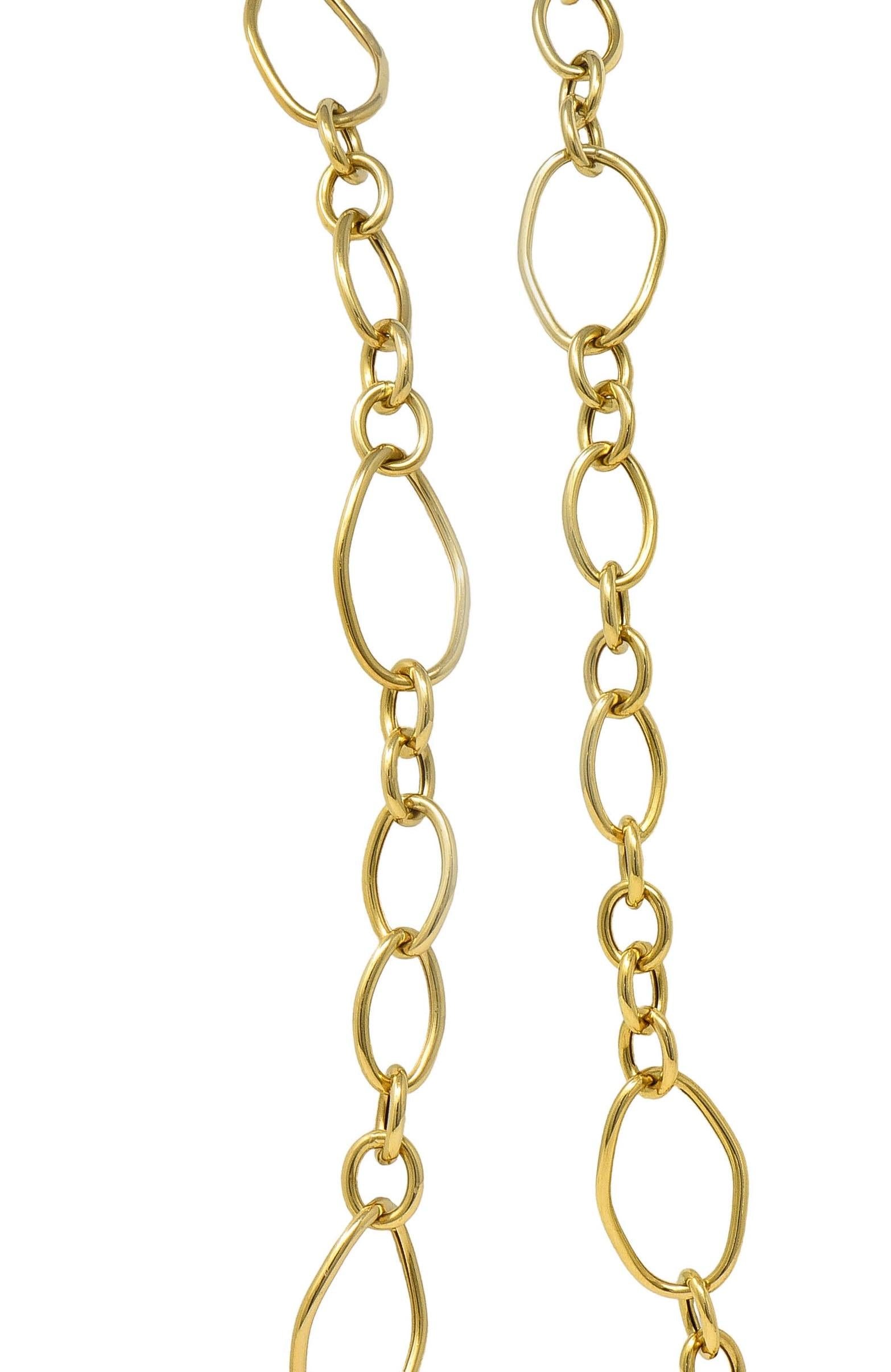 2000's 18 Karat Yellow Gold Adjustable Length Toggle Chain Necklace