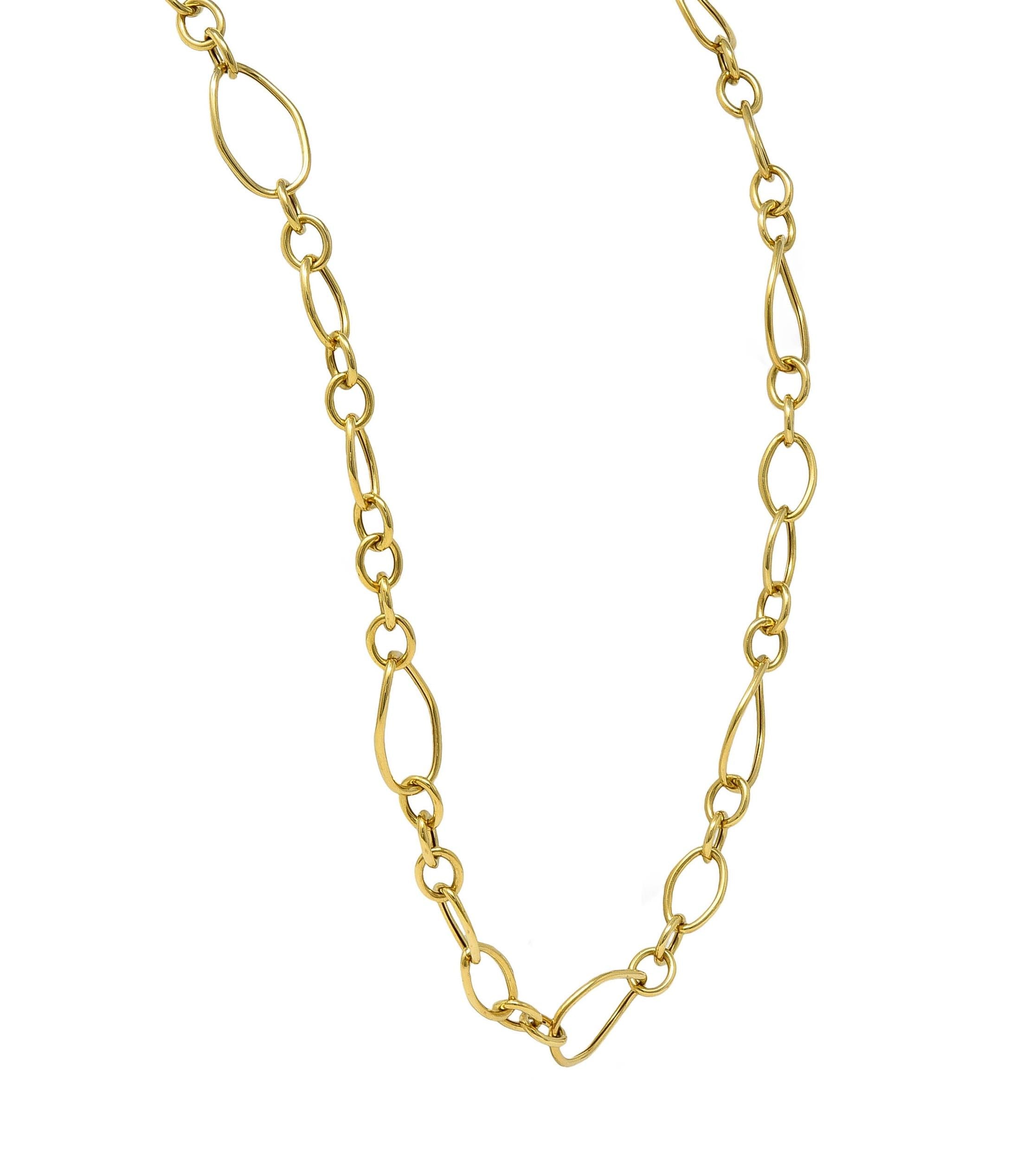 2000's 18 Karat Yellow Gold Adjustable Length Toggle Chain Necklace