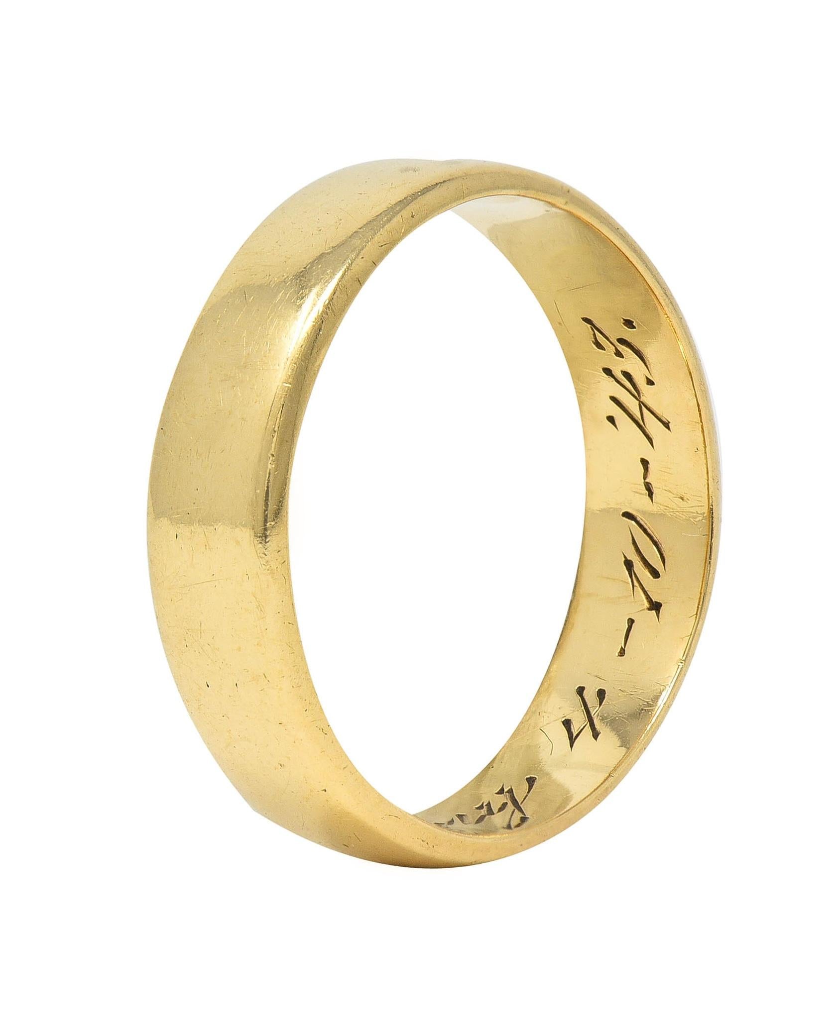 Retro 1943 14 Karat Yellow Gold Vintage Wedding Band Ring