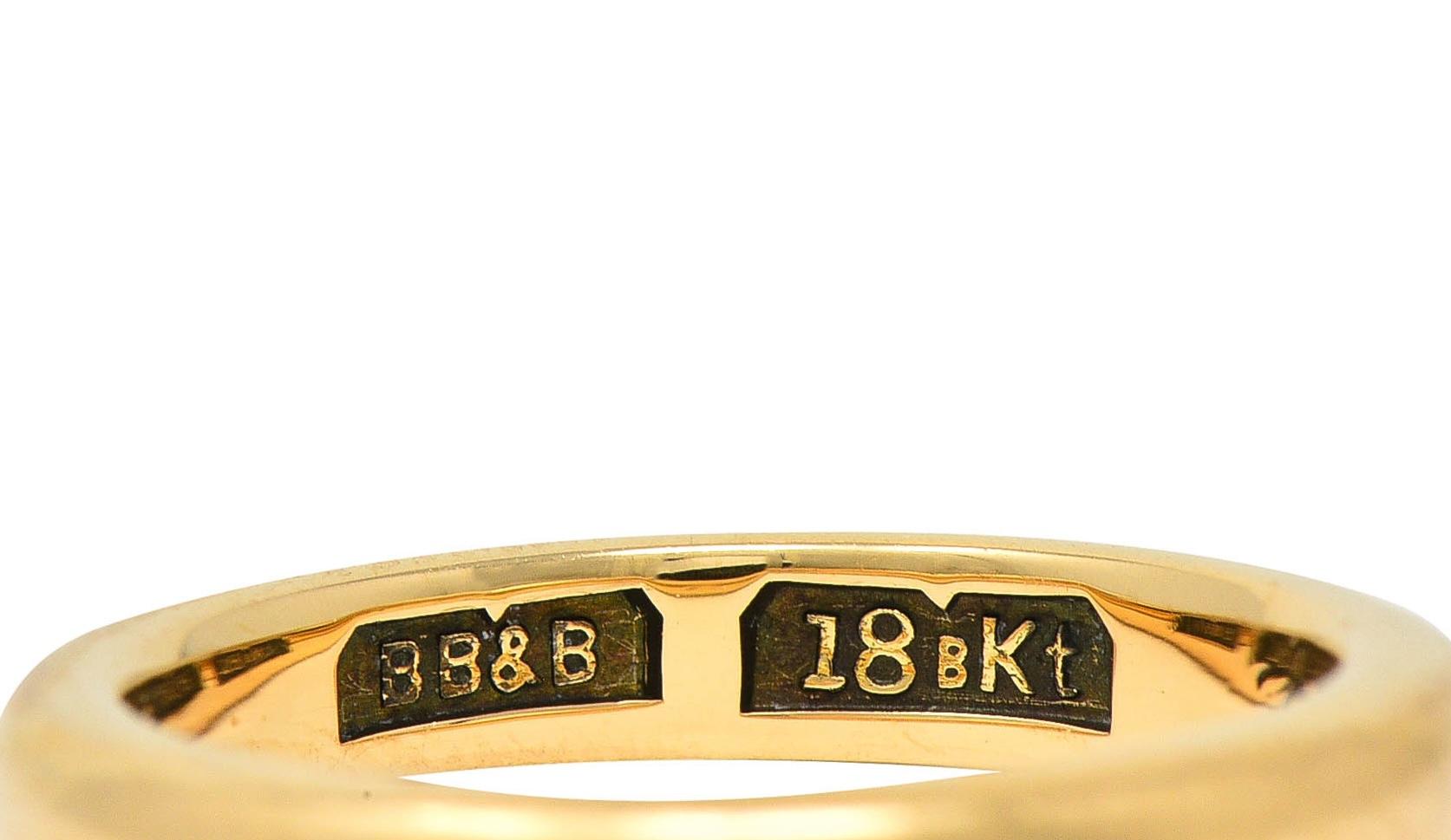 Bailey Banks & Biddle 1915 18 Karat Yellow Gold Antique Wedding Band Ring