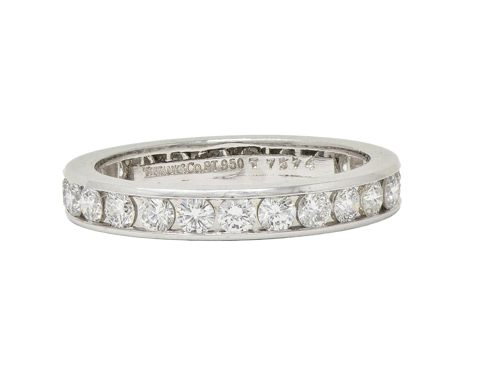 Tiffany & Co. 1.00 CTW Diamond Platinum Eternity Contemporary Wedding Band Ring