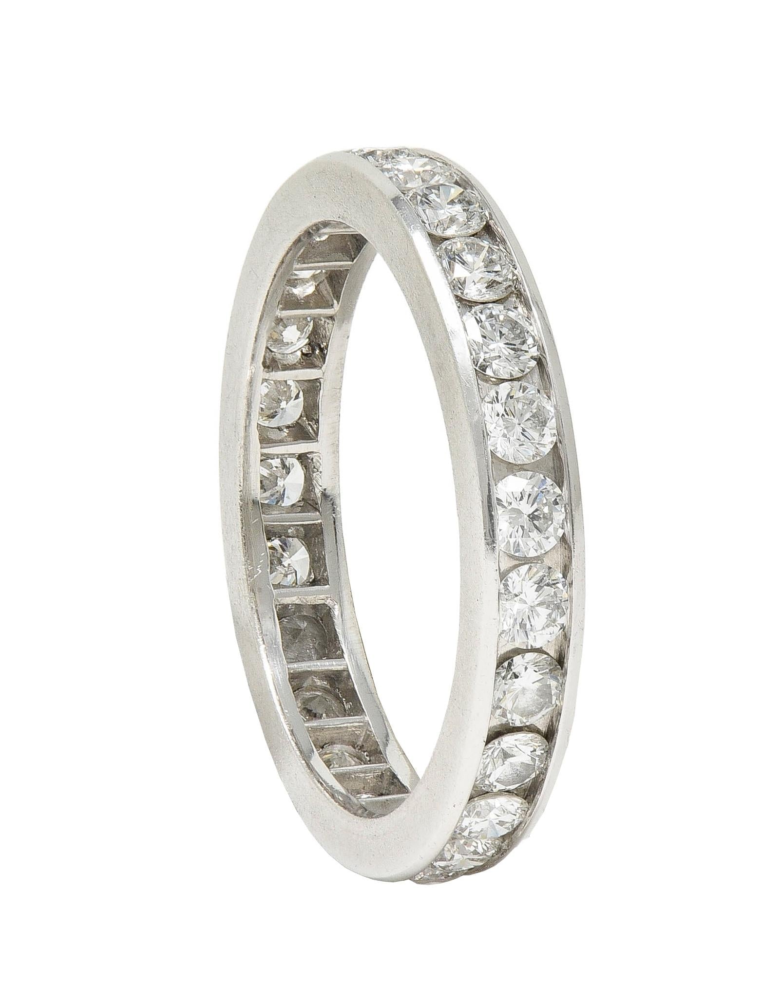 Tiffany & Co. 1.00 CTW Diamond Platinum Eternity Contemporary Wedding Band Ring