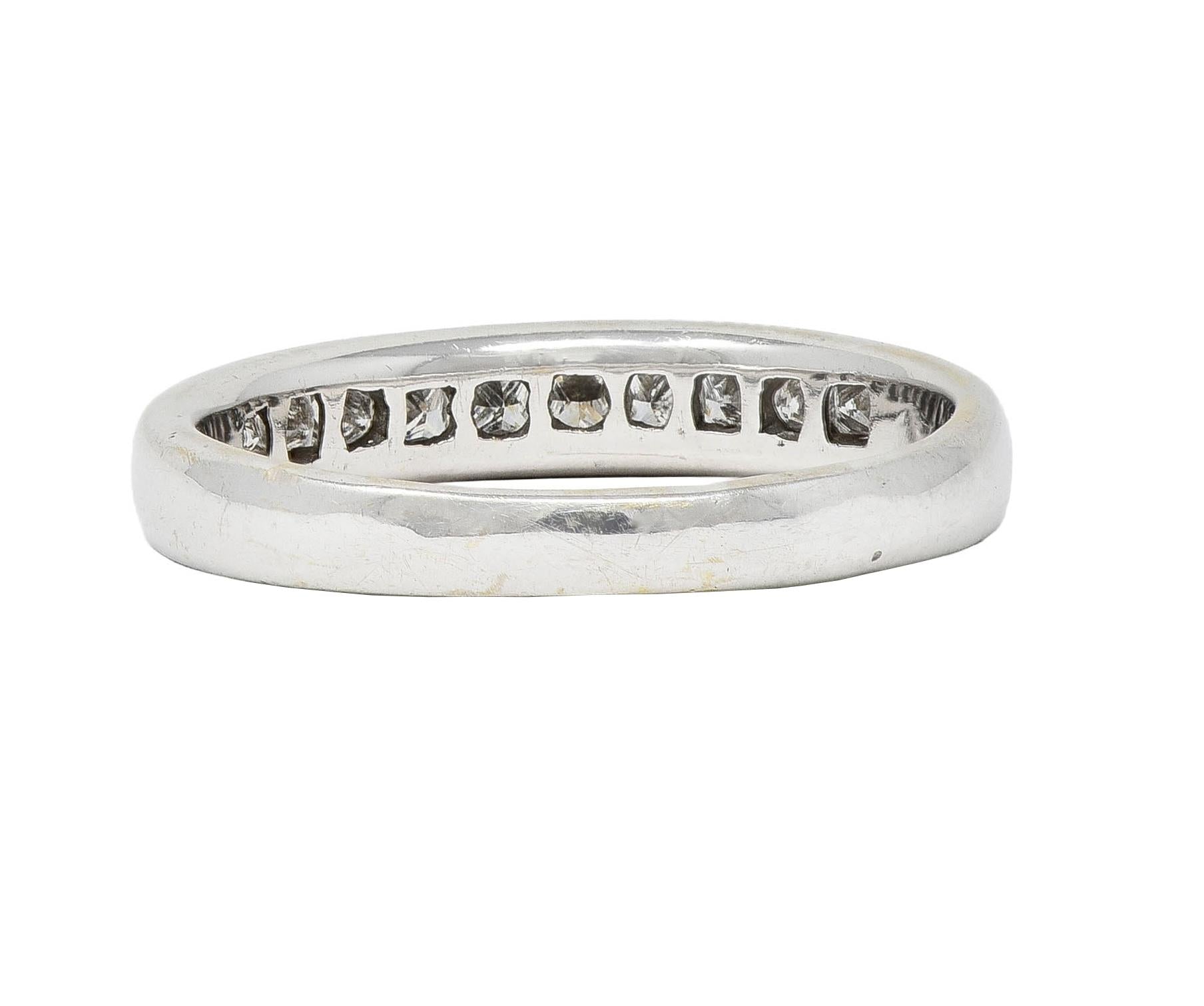 Contemporary 0.45 CTW Diamond 18 Karat White Gold Channel Band Ring