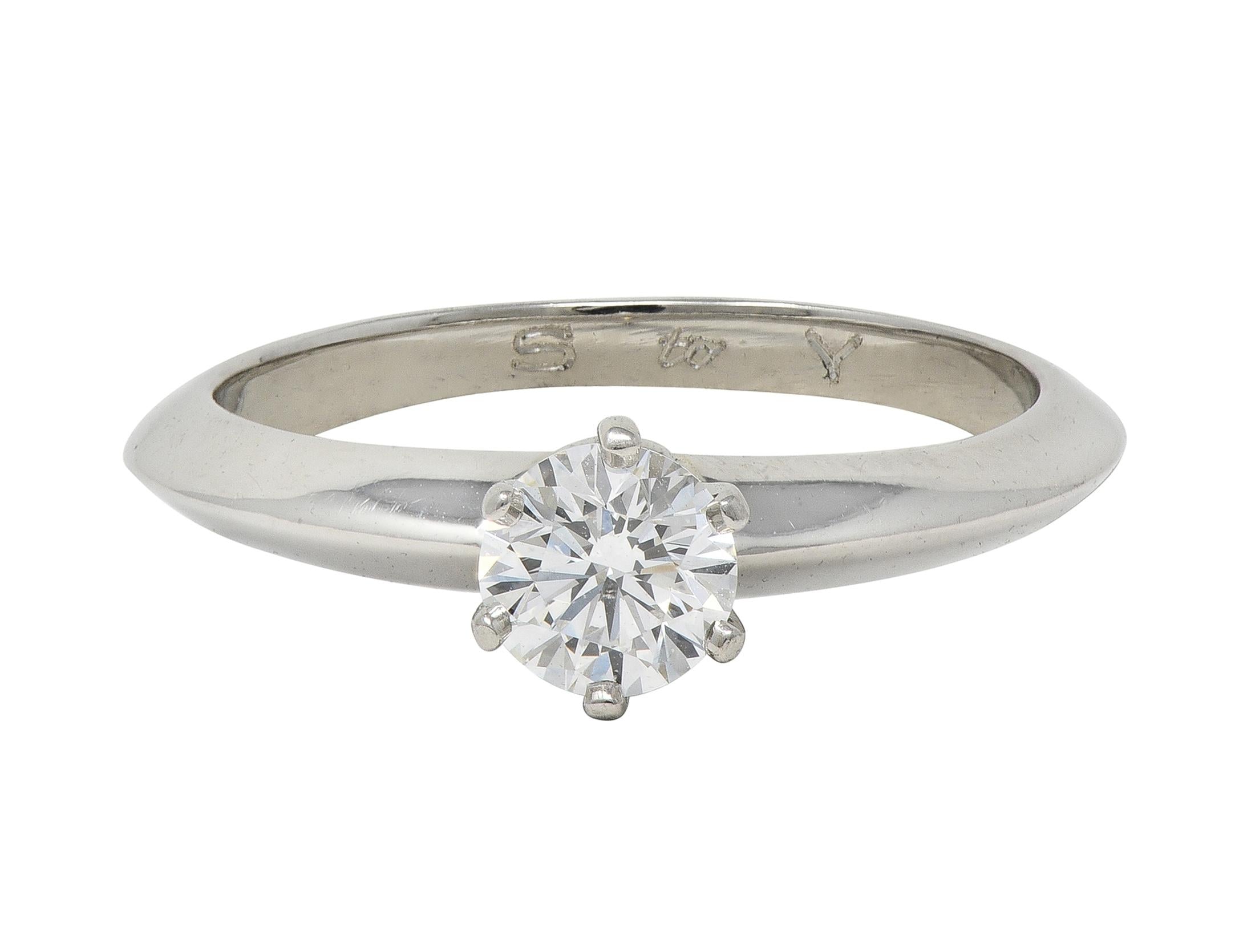 Tiffany & Co. Brilliant Diamond Platinum Contemporary Solitaire Engagement Ring