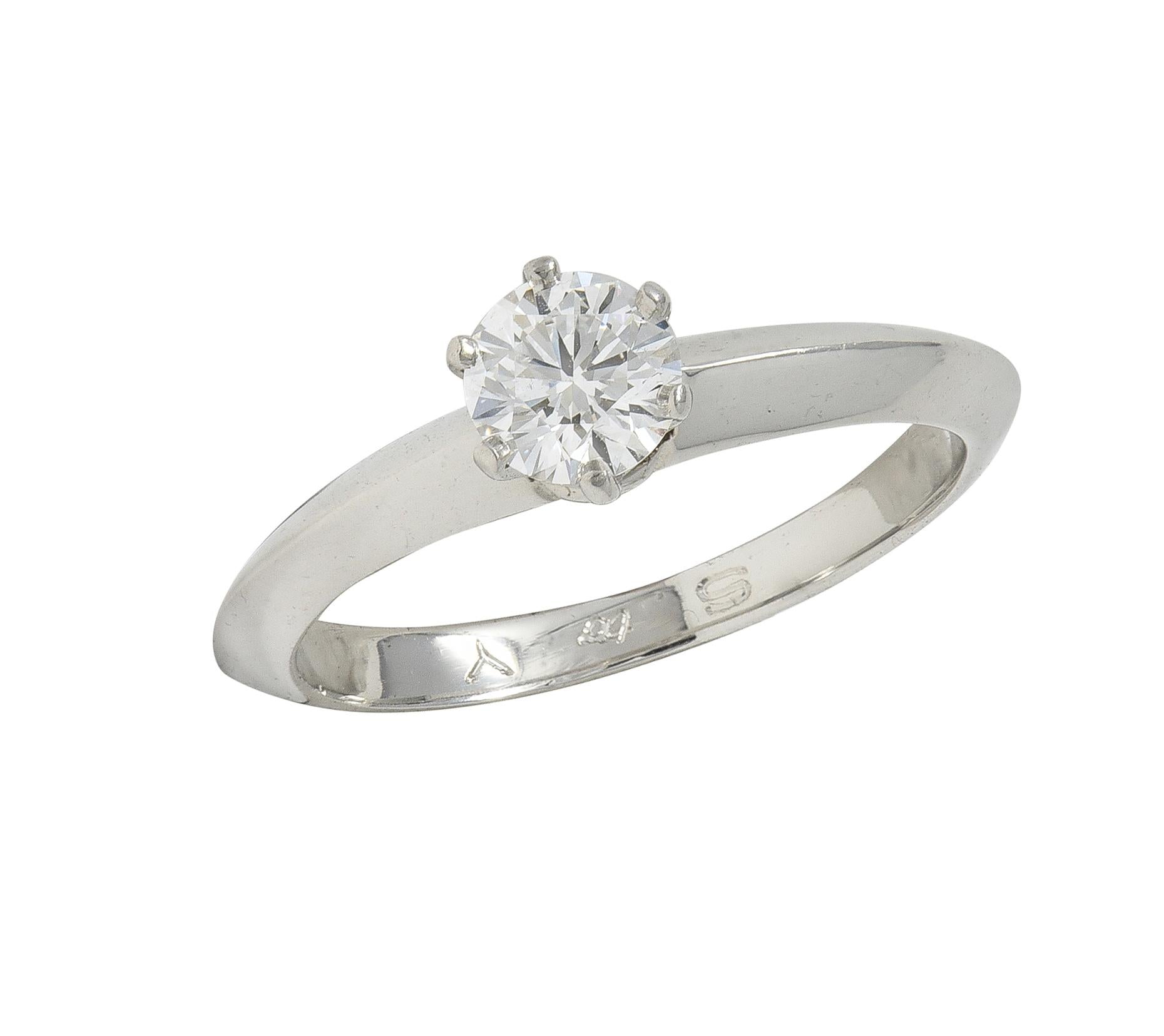 Tiffany & Co. Brilliant Diamond Platinum Contemporary Solitaire Engagement Ring