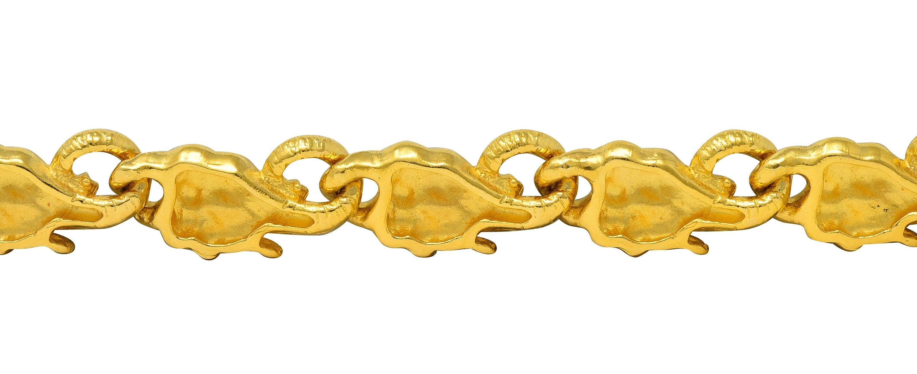 Carrera y Carrera 18 Karat Yellow Gold Elephant Animal Link Bracelet