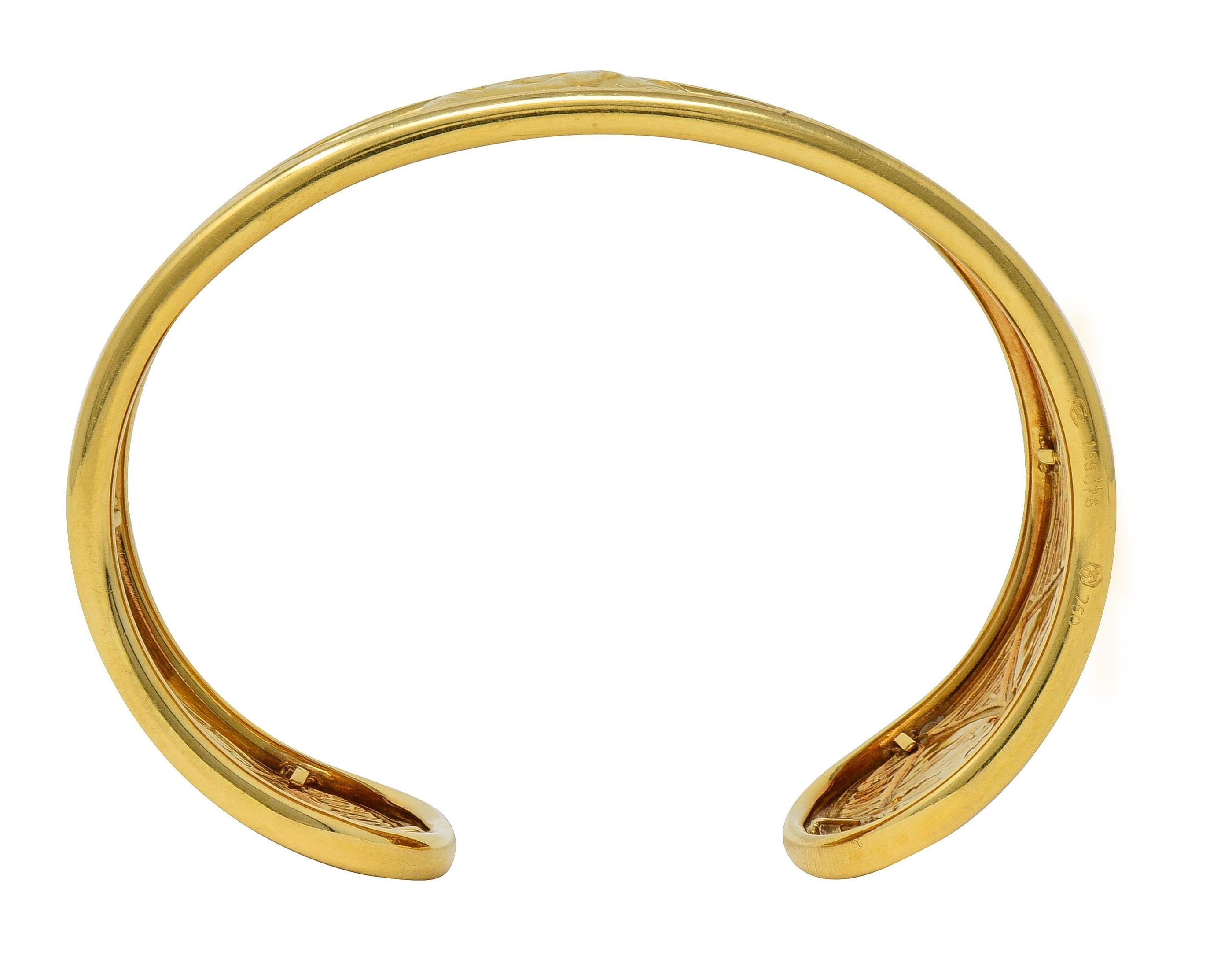 Carrera y Carrera 1990's 18K Yellow Gold Romeo & Juliet Vintage Cuff Bracelet