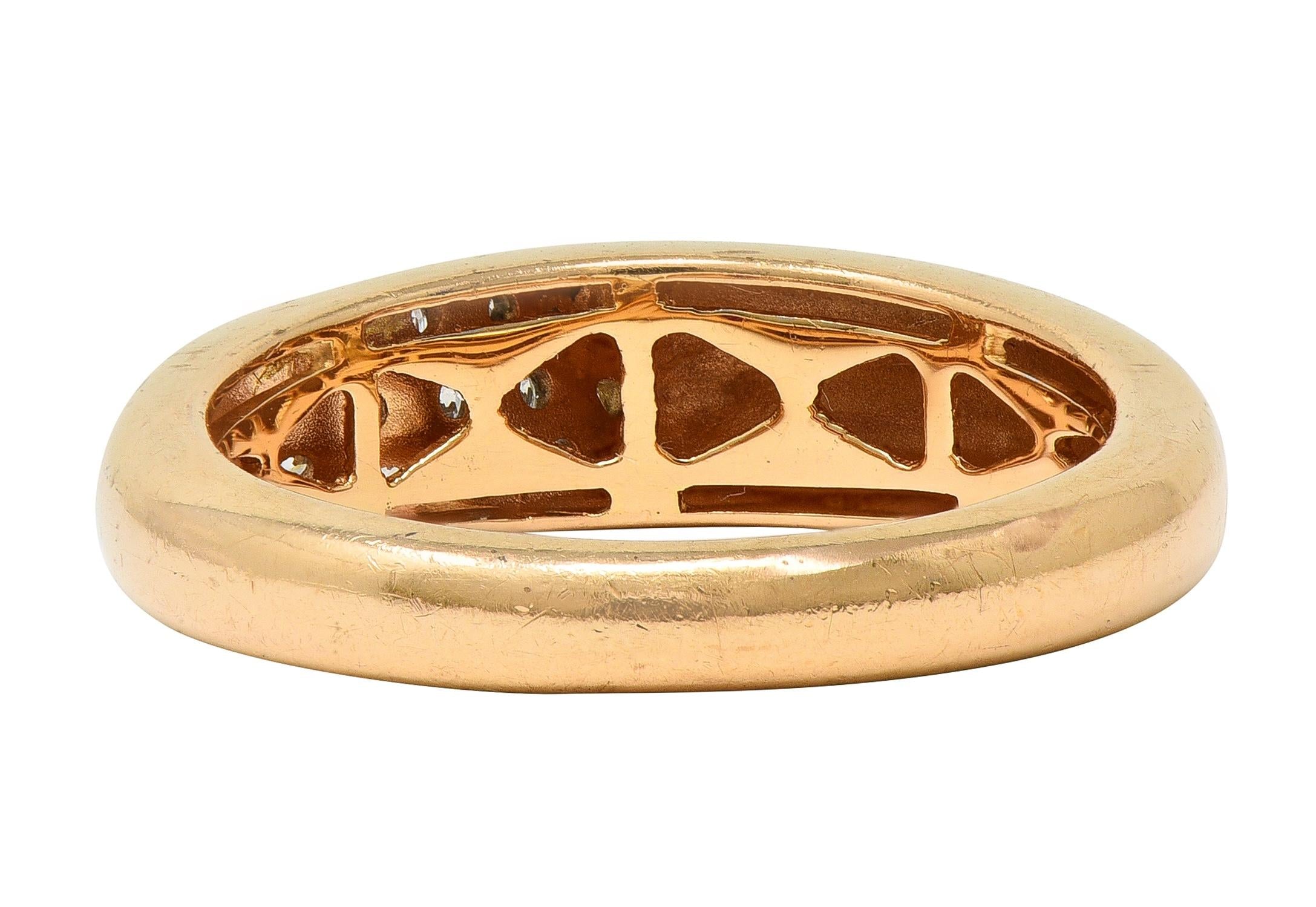 Roberto Coin Contemporary Diamond 18 Karat Two-Tone Gold Domed Capri Band Ring