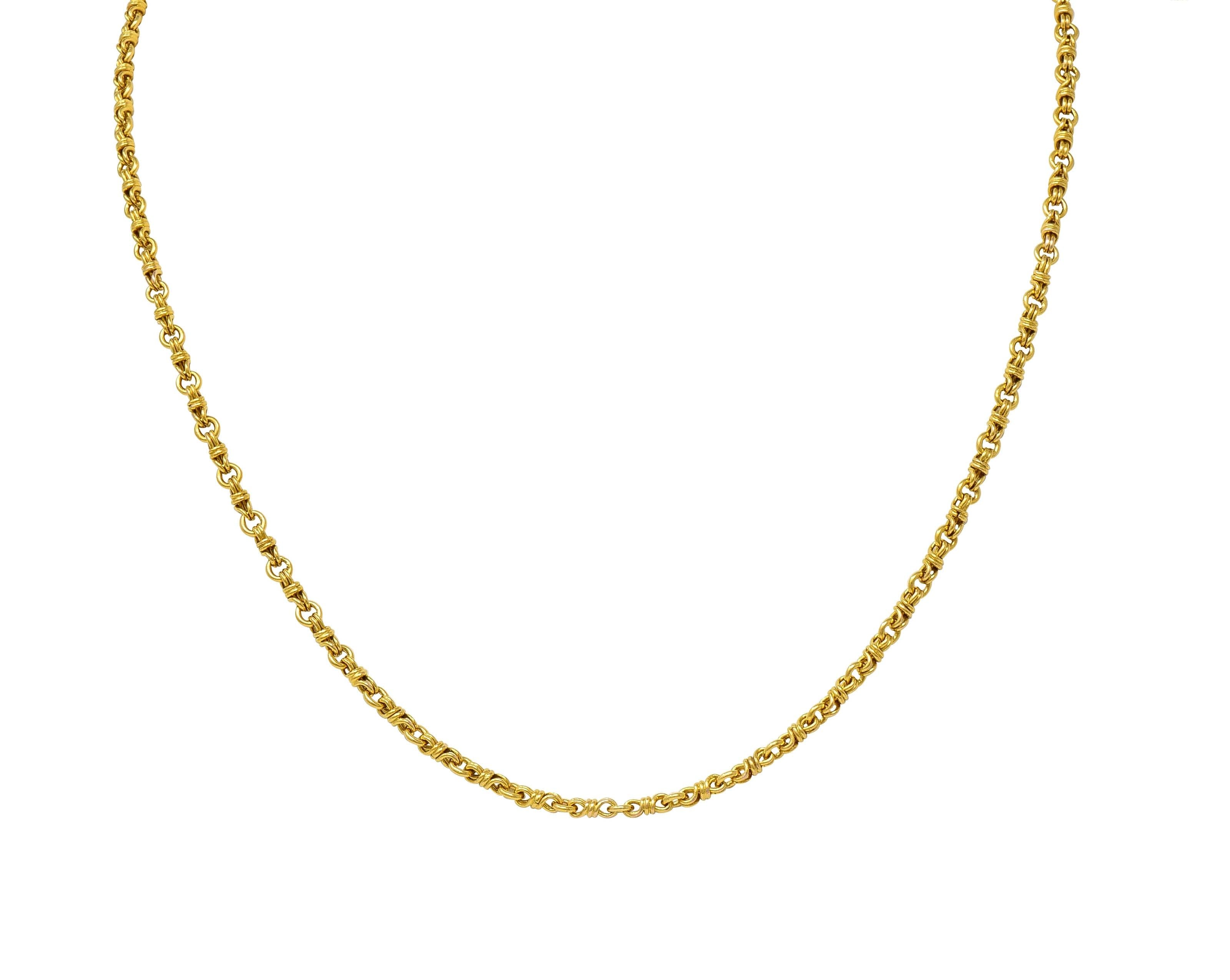 Vintage 14 Karat Yellow Gold Infinity Link Chain Necklace