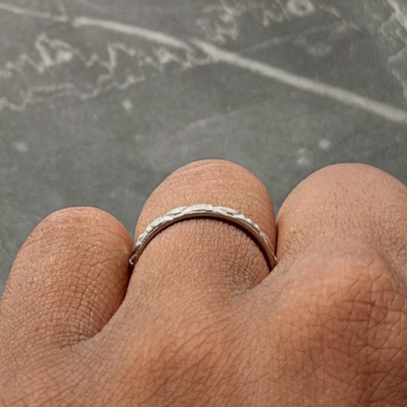 Art Deco Platinum Orange Blossom Wedding Band Ring
