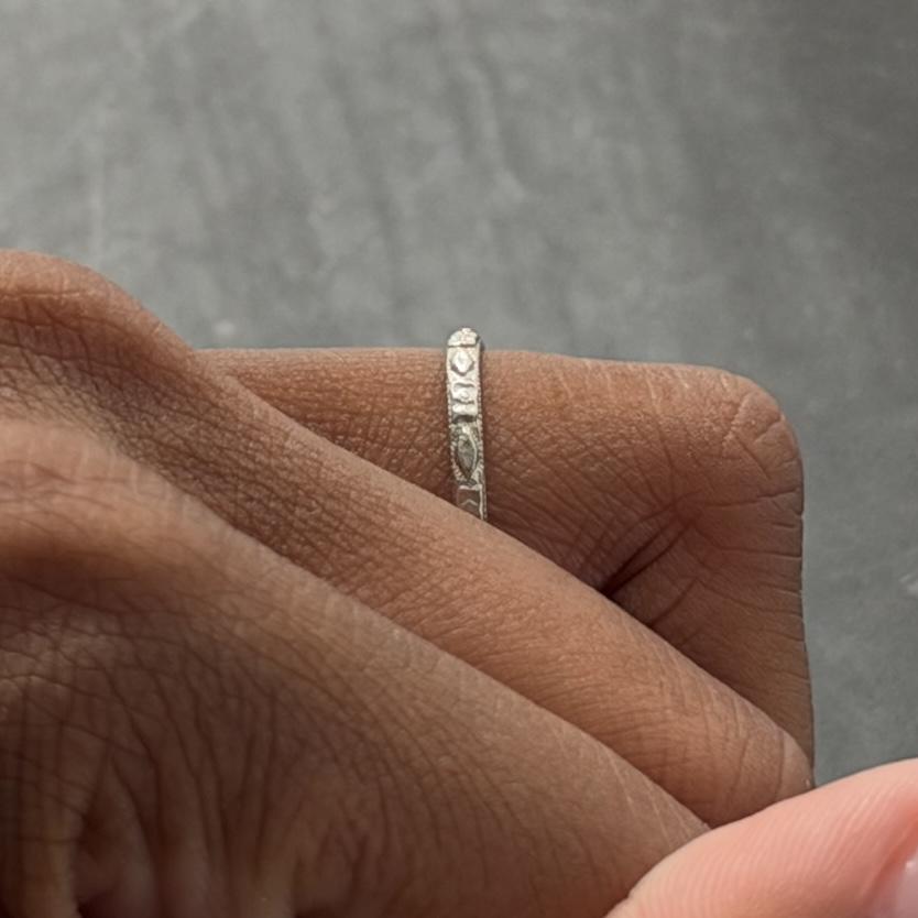 Art Deco Platinum Orange Blossom Wedding Band Ring