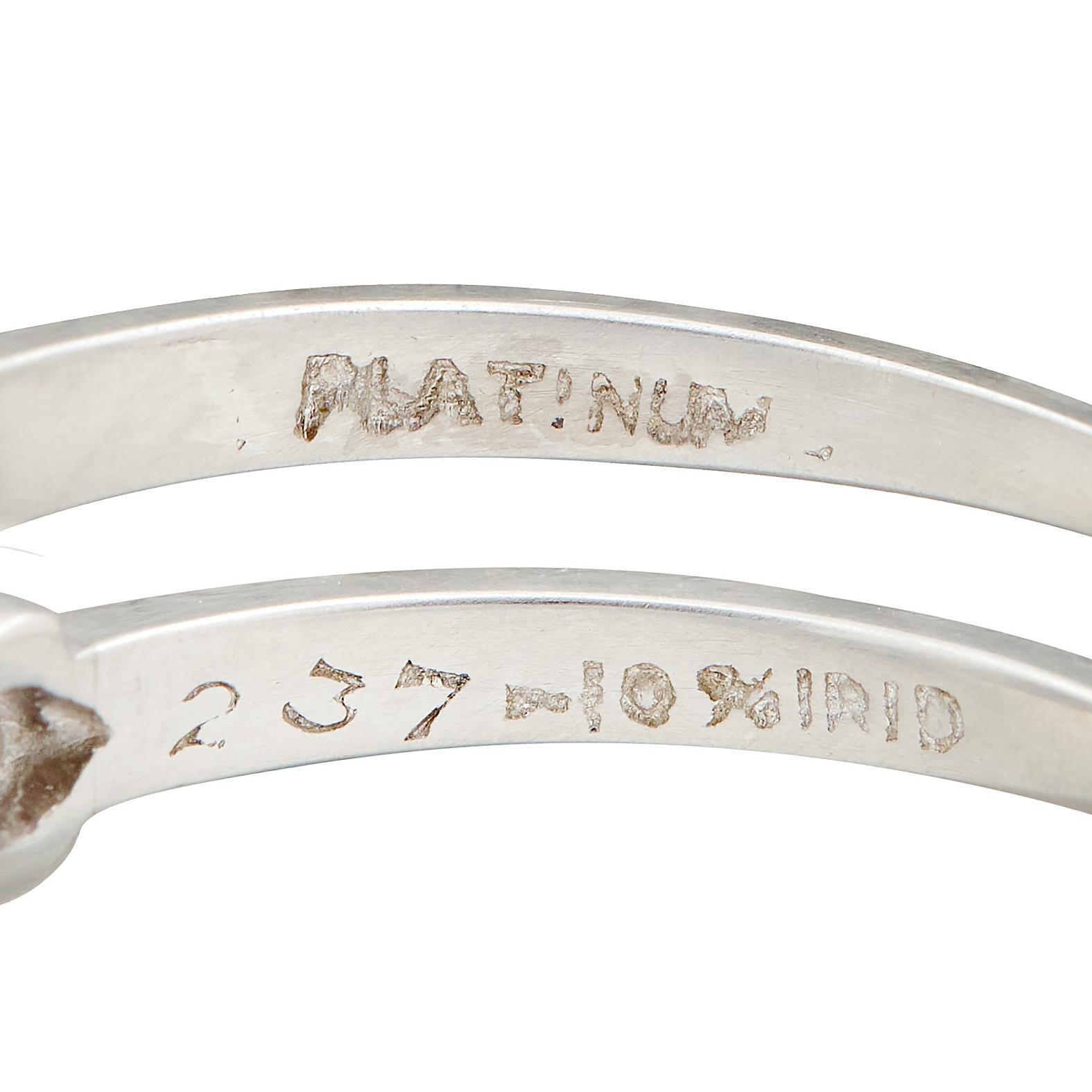 Art Deco 1930's 1.63 CTW Old European Cut Diamond Platinum Lotus Engagement Ring