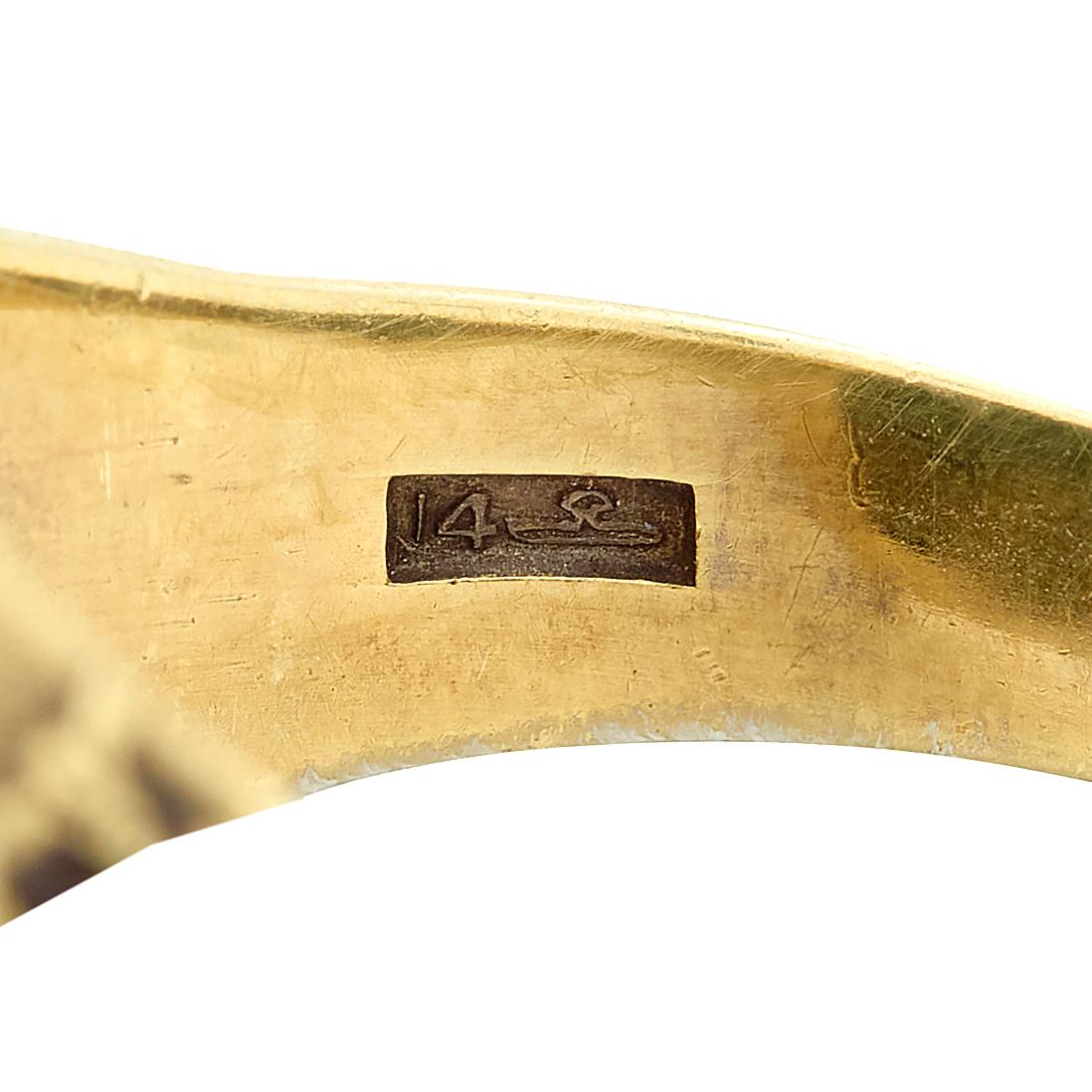 Larter & Sons Victorian Bloodstone 14K Gold Antique Egyptian Revival Signet Ring