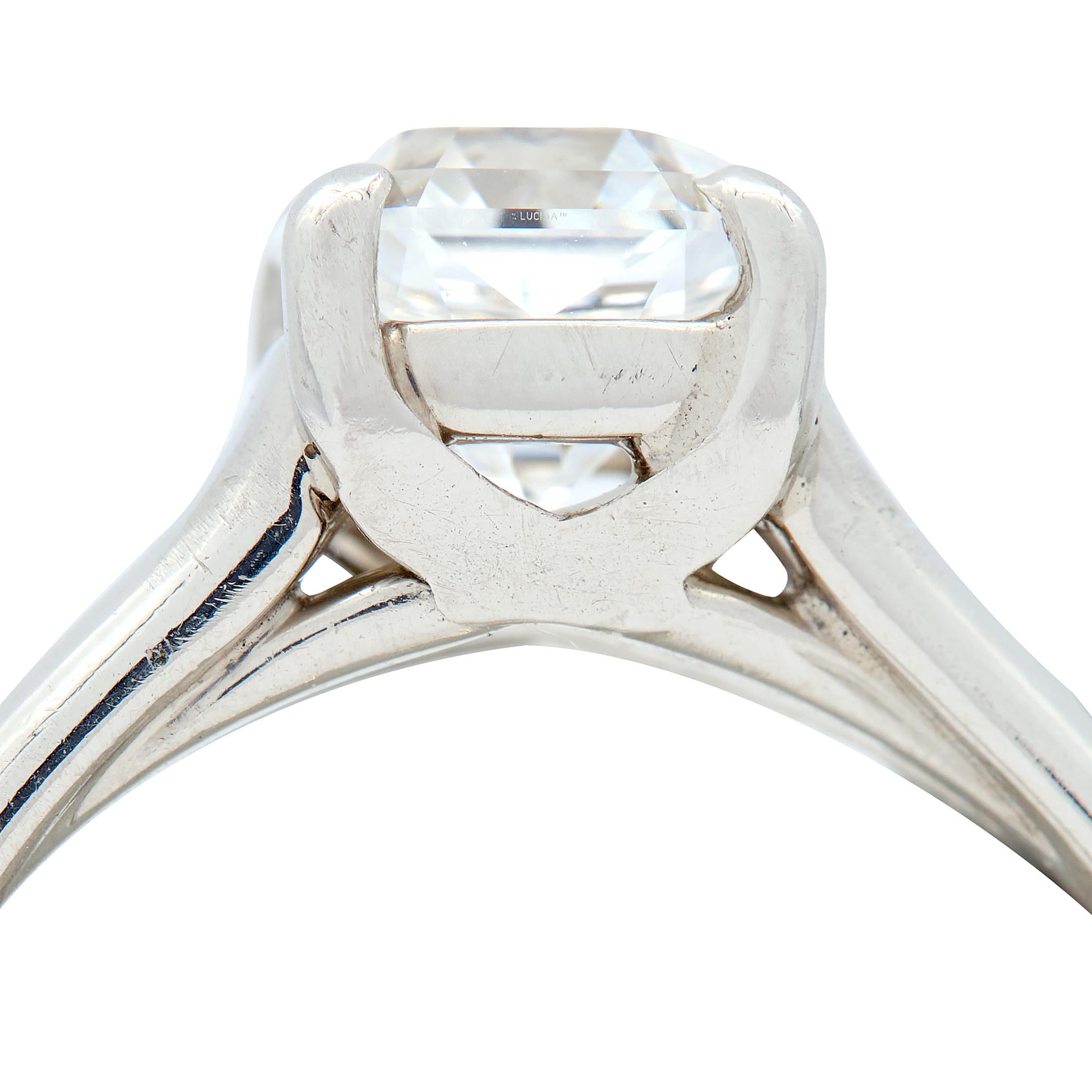 Tiffany & Co. 1.03 CTW Lucida Diamond Platinum Vintage Engagement Ring GIA
