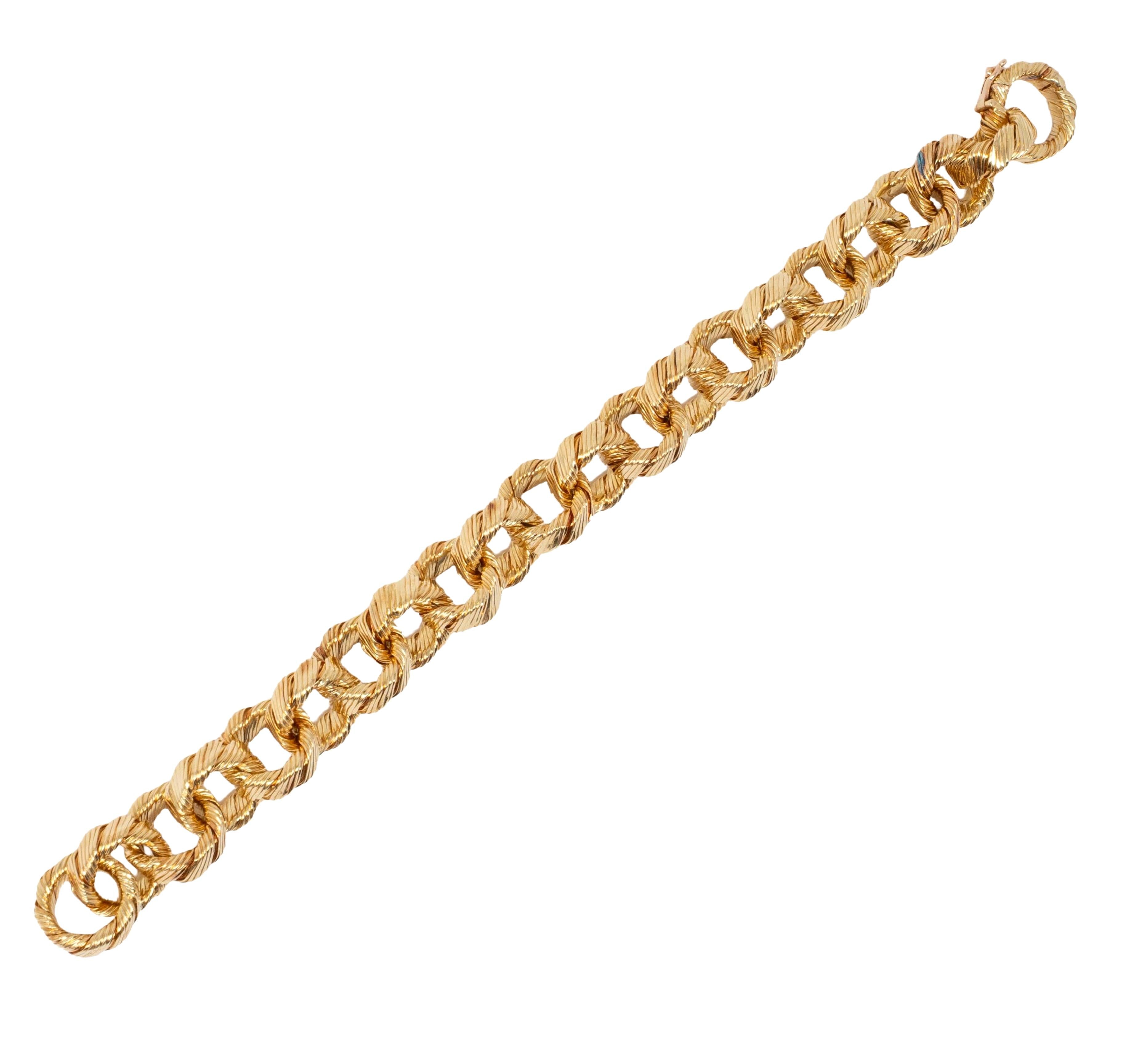 Georges L'Enfant 1970's 18 Karat Yellow Gold Vintage Rollo Link Bracelet