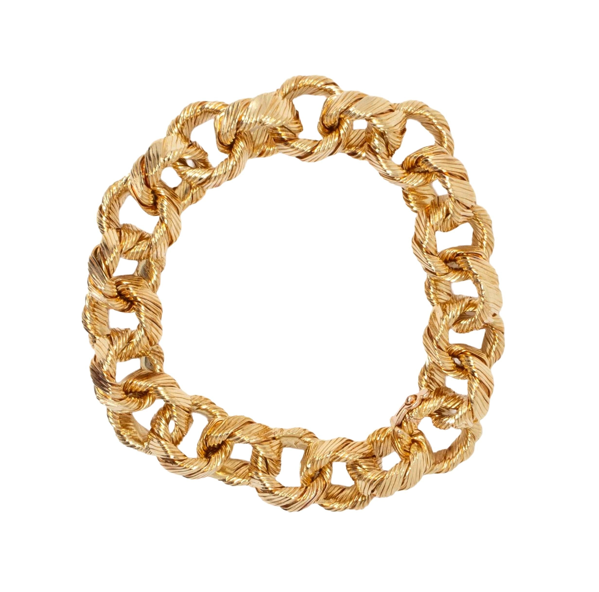 Georges L'Enfant 1970's 18 Karat Yellow Gold Vintage Rollo Link Bracelet