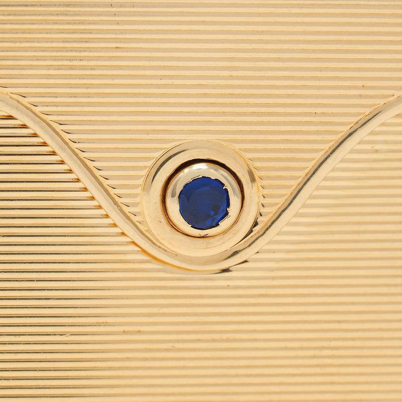 Mid-Century Sapphire 14 Karat Yellow Gold Vintage Opening Envelope Pendant