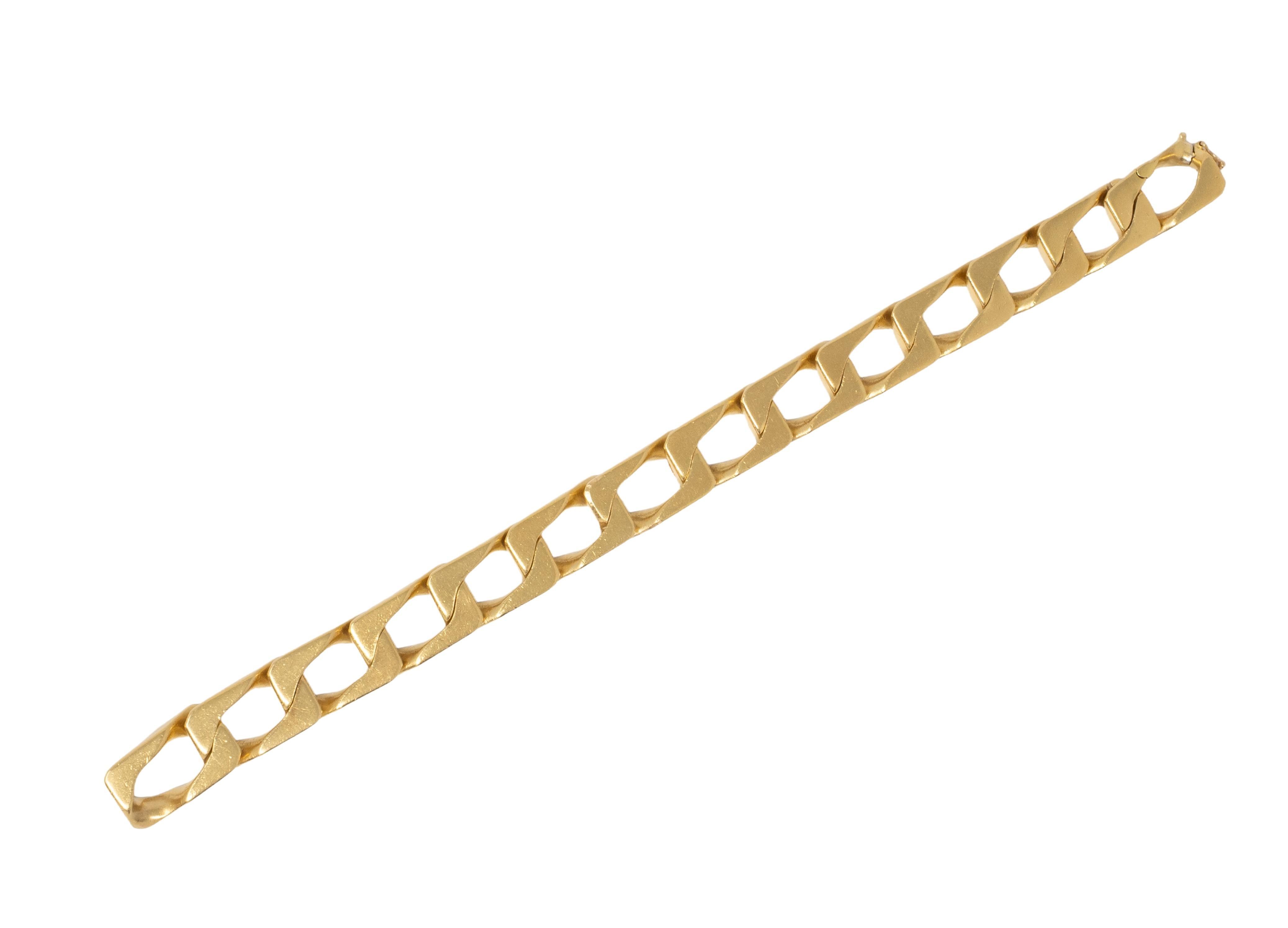 Cartier 1970's 18 Karat Two-Tone Gold Vintage Unisex Curb Link Chain Bracelet