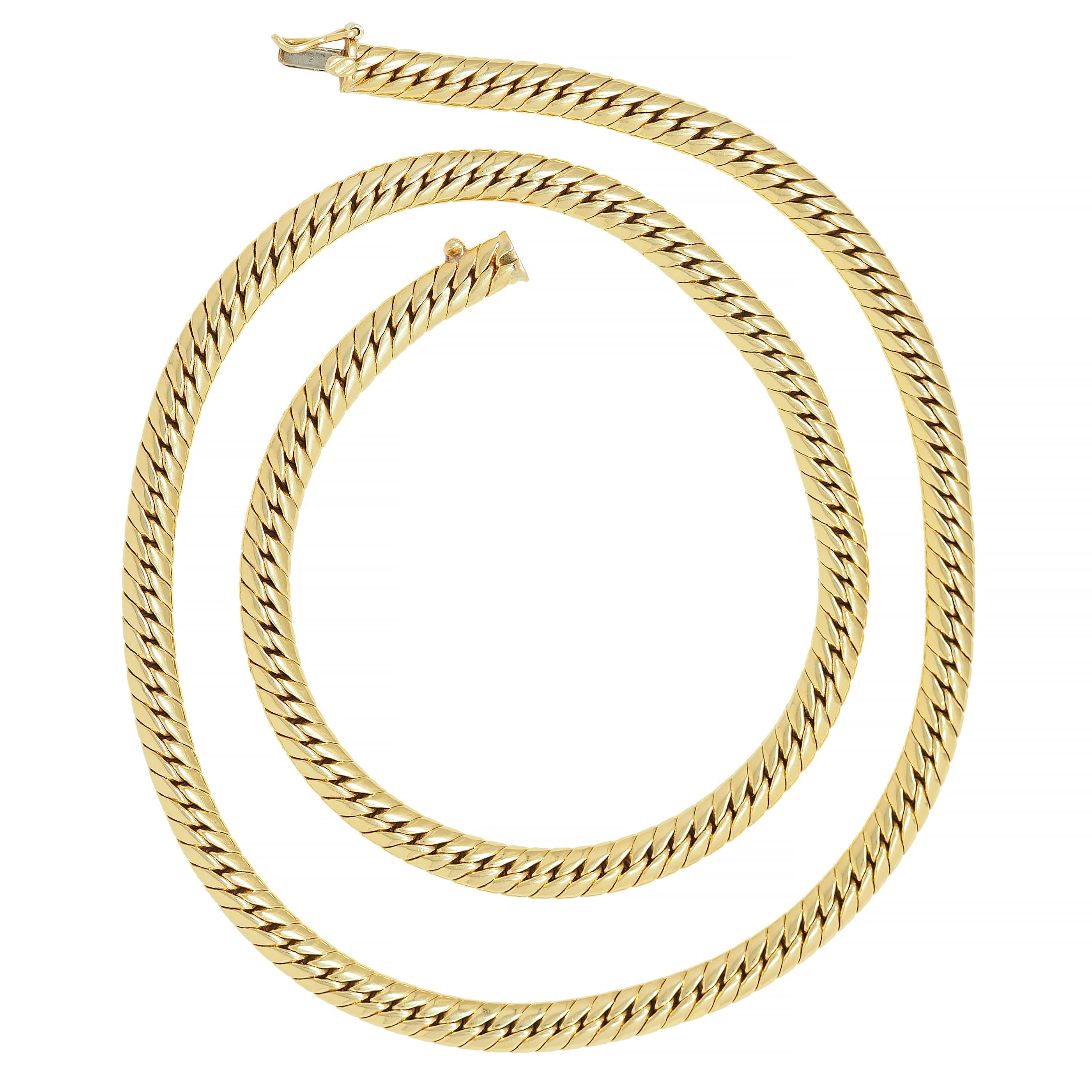 Van Cleef & Arpels 1980's 18 Karat Yellow Gold Vintage Snake Chain Necklace