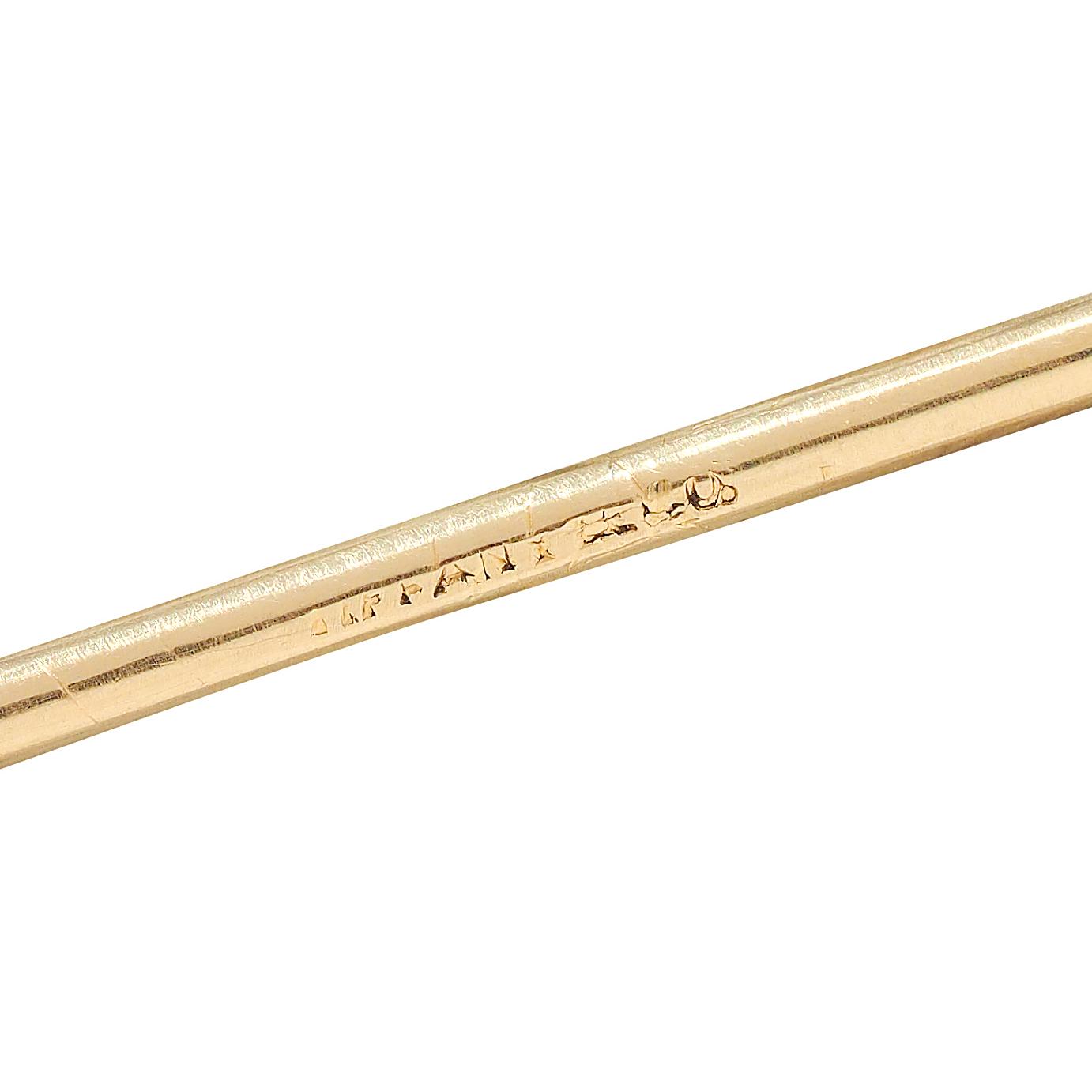 Tiffany & Co. Edwardian Demantoid Platinum 18K Gold Antique Turtle Stickpin