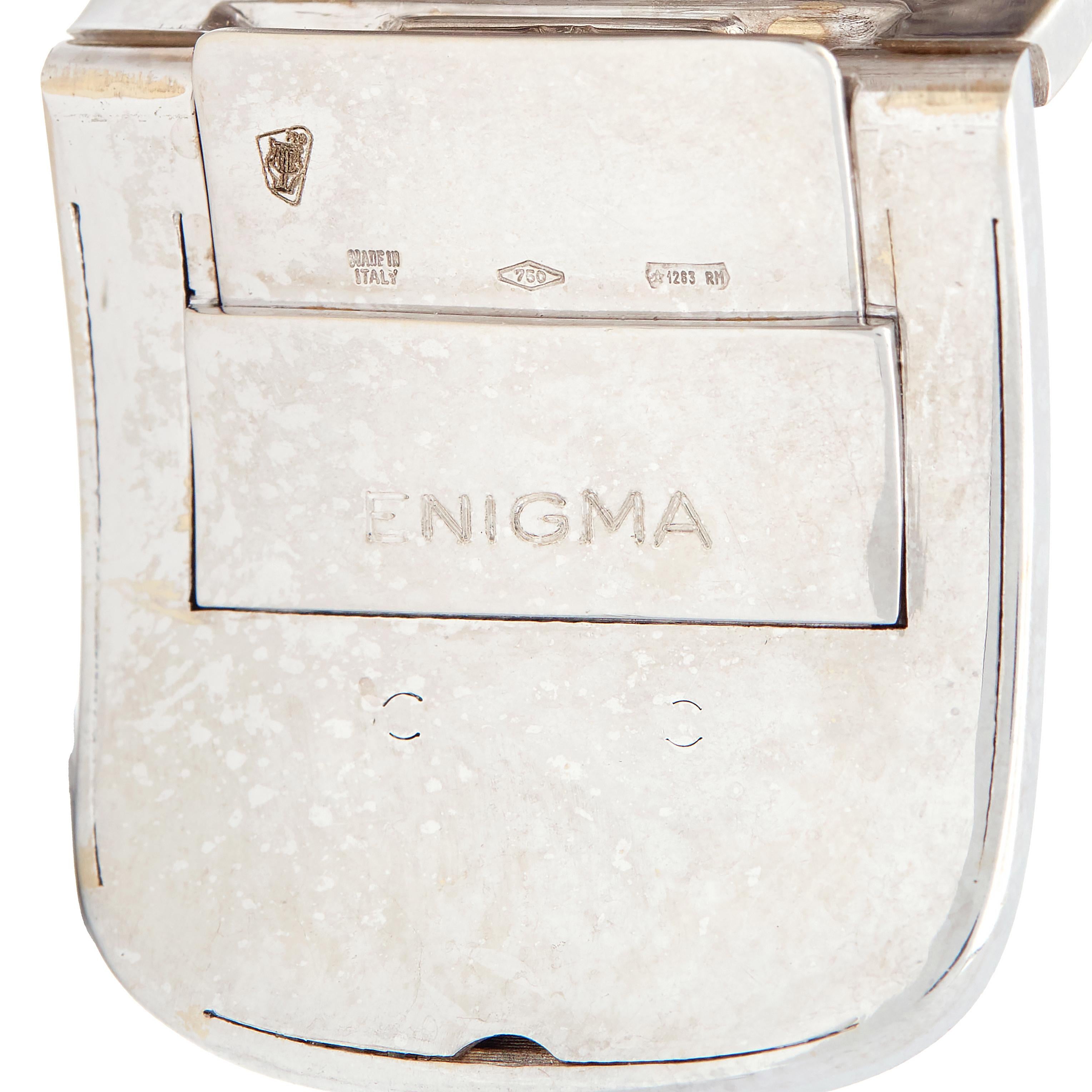 Enigma Gianni Bulgari 2000's Diamond 18K Gold Contemporary Lion Cuff Bracelet
