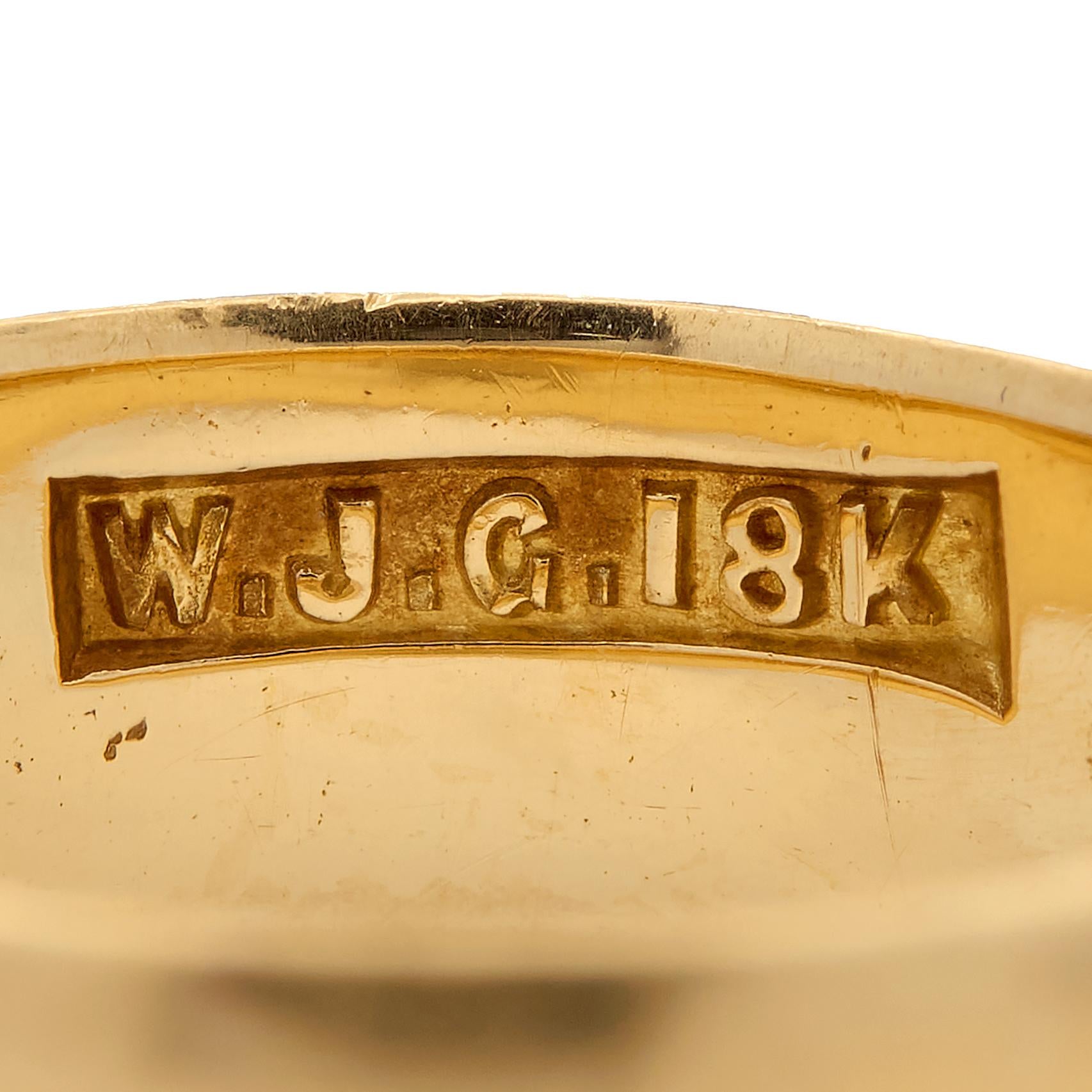 Victorian 18 Karat Yellow Gold Antique Wide Cigar Wedding Band Ring