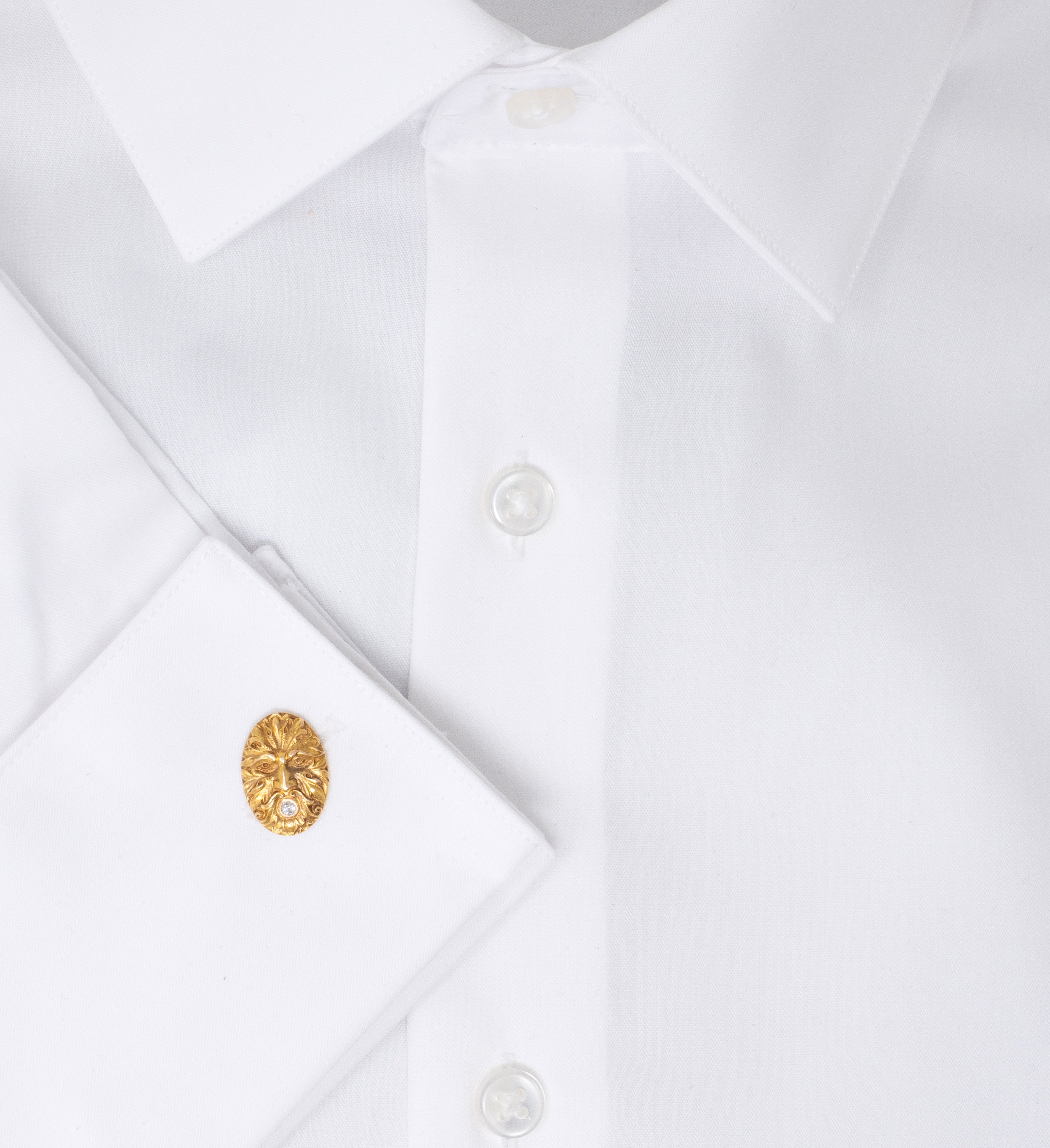 Victorian Diamond 14 Karat Yellow Gold Antique God Of Wind Cufflinks