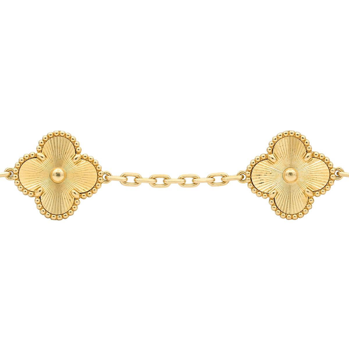 Van Cleef & Arpels 2020's 18K Gold Contemporary Alhambra Station Link Bracelet