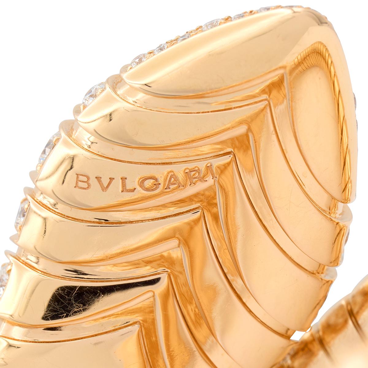Bulgari Diamond 18 Karat Rose Gold Serpenti Tubogas Wrap Bracelet