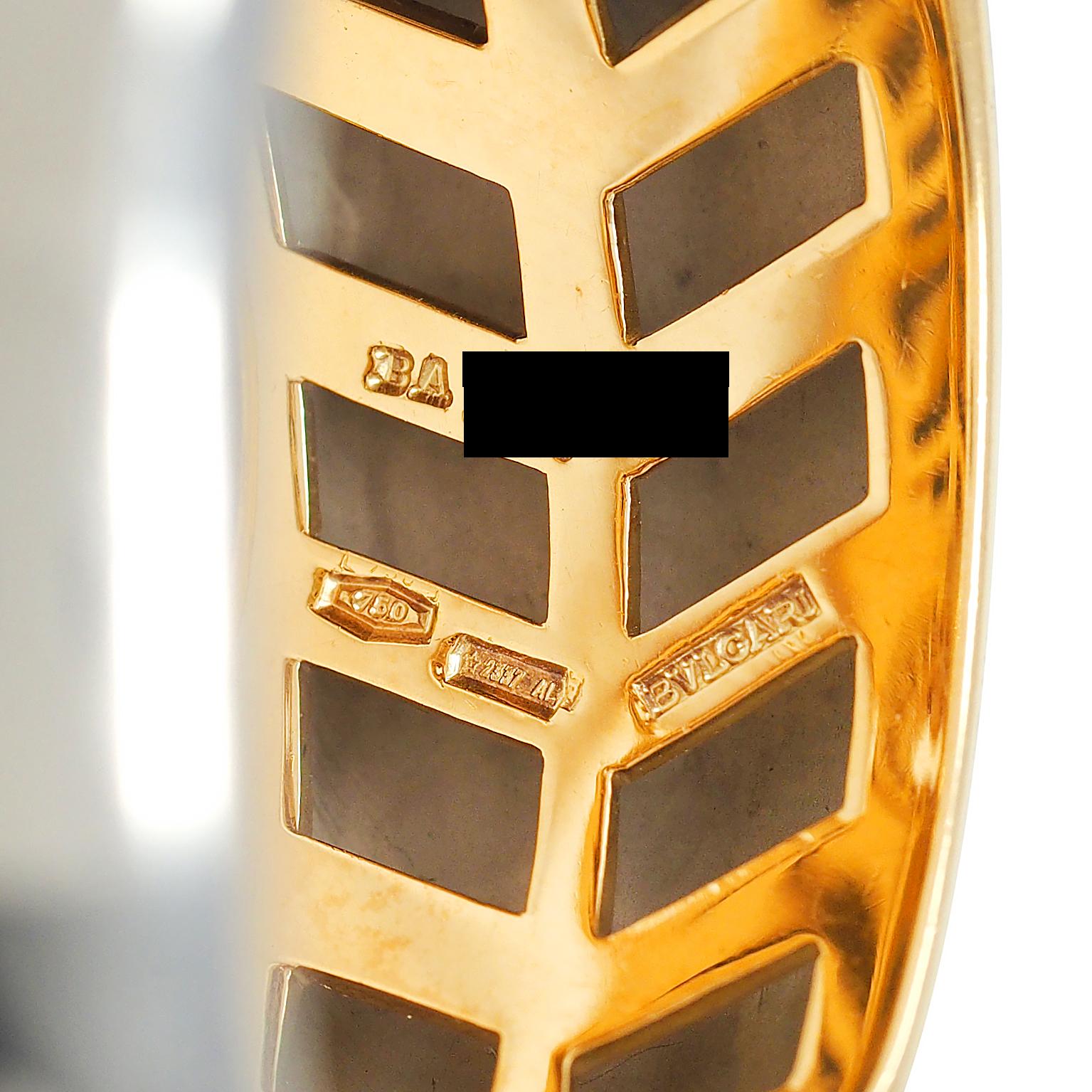 Bulgari 1990's 18K Yellow Gold Stainless Steel Vintage Alveare Cuff Bracelet