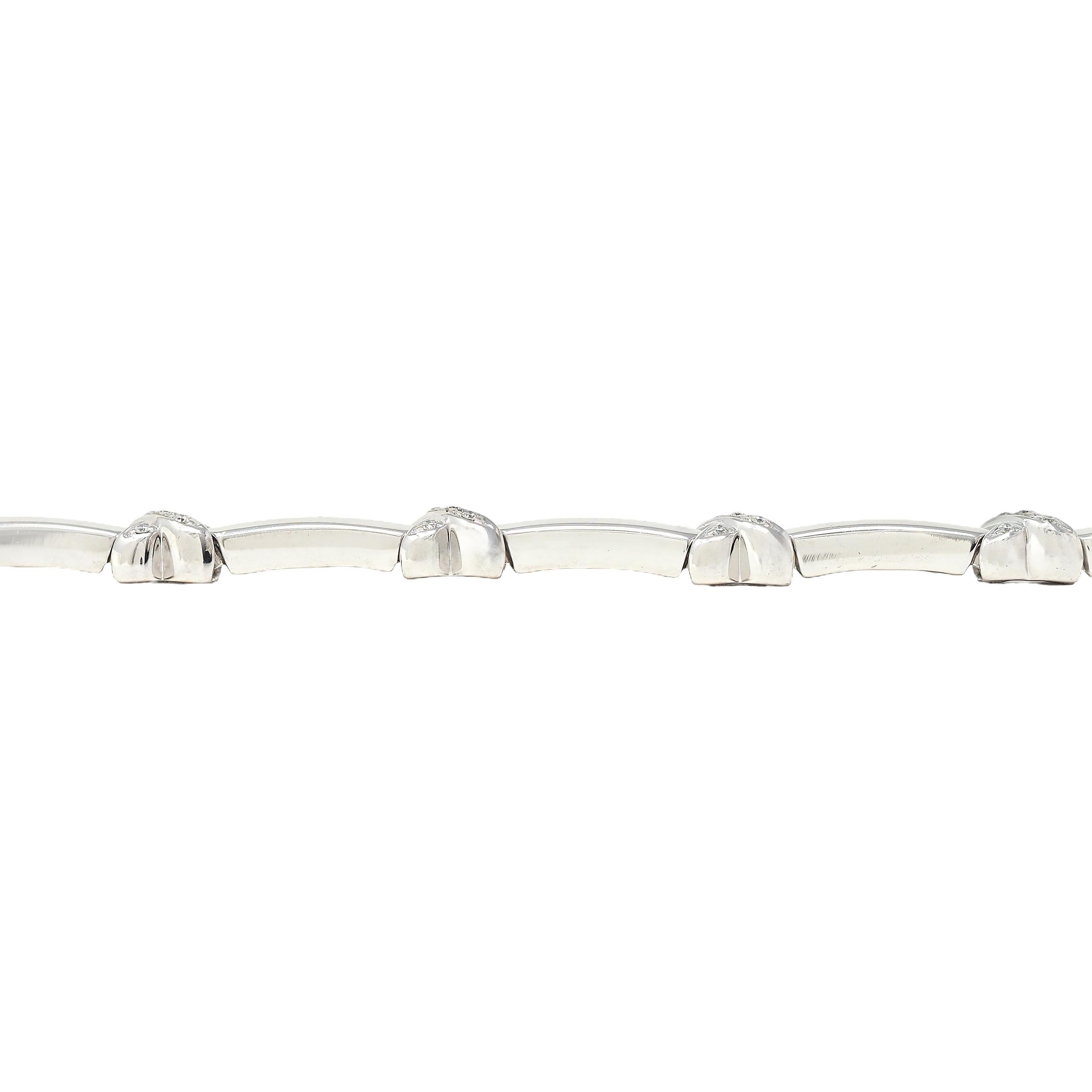 Tiffany & Co. 2000's 0.50 Diamond 18 Karat White Gold X Link Bracelet