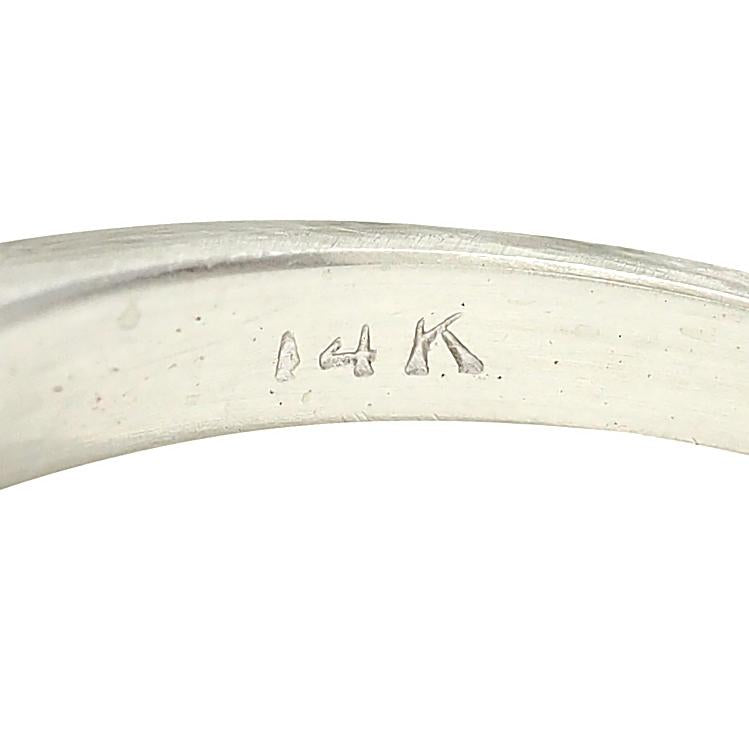 Retro 0.82 CTW Round Diamond 14 Karat White Gold Vintage Engagement Ring