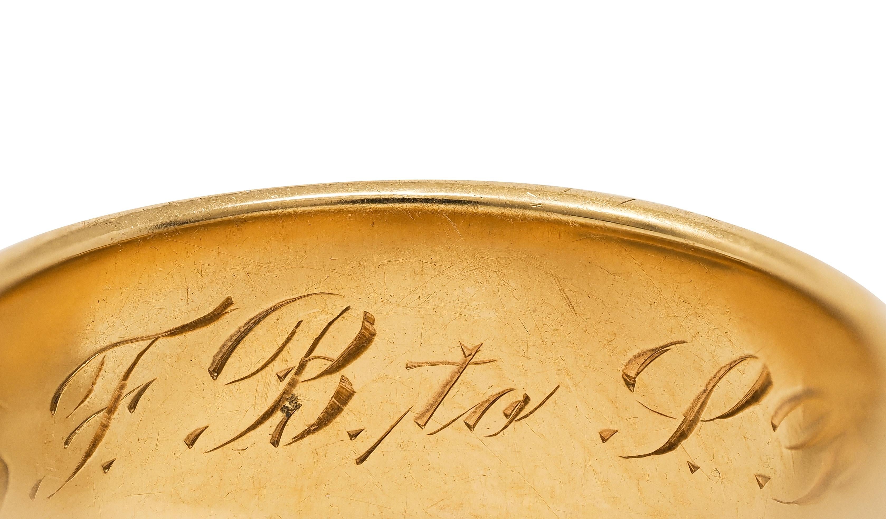 C.D. Peacock 1904 18 Karat Yellow Gold Vintage Wedding Cigar Band Ring