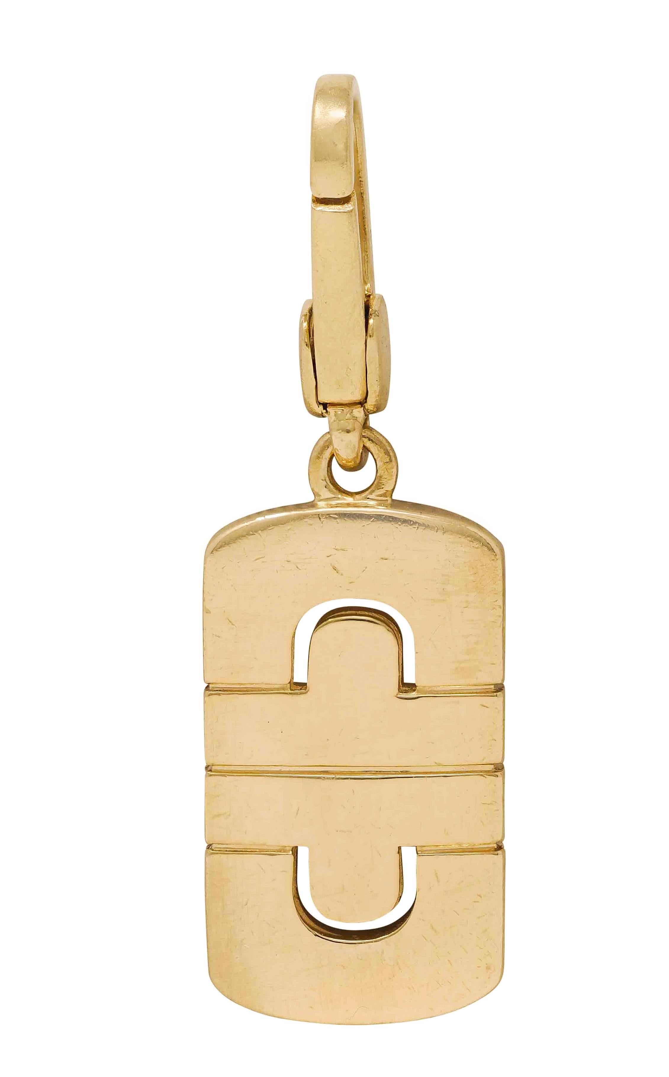 Bulgari 1990's 18 Karat Yellow Gold Vintage Parentesi Pendant Charm