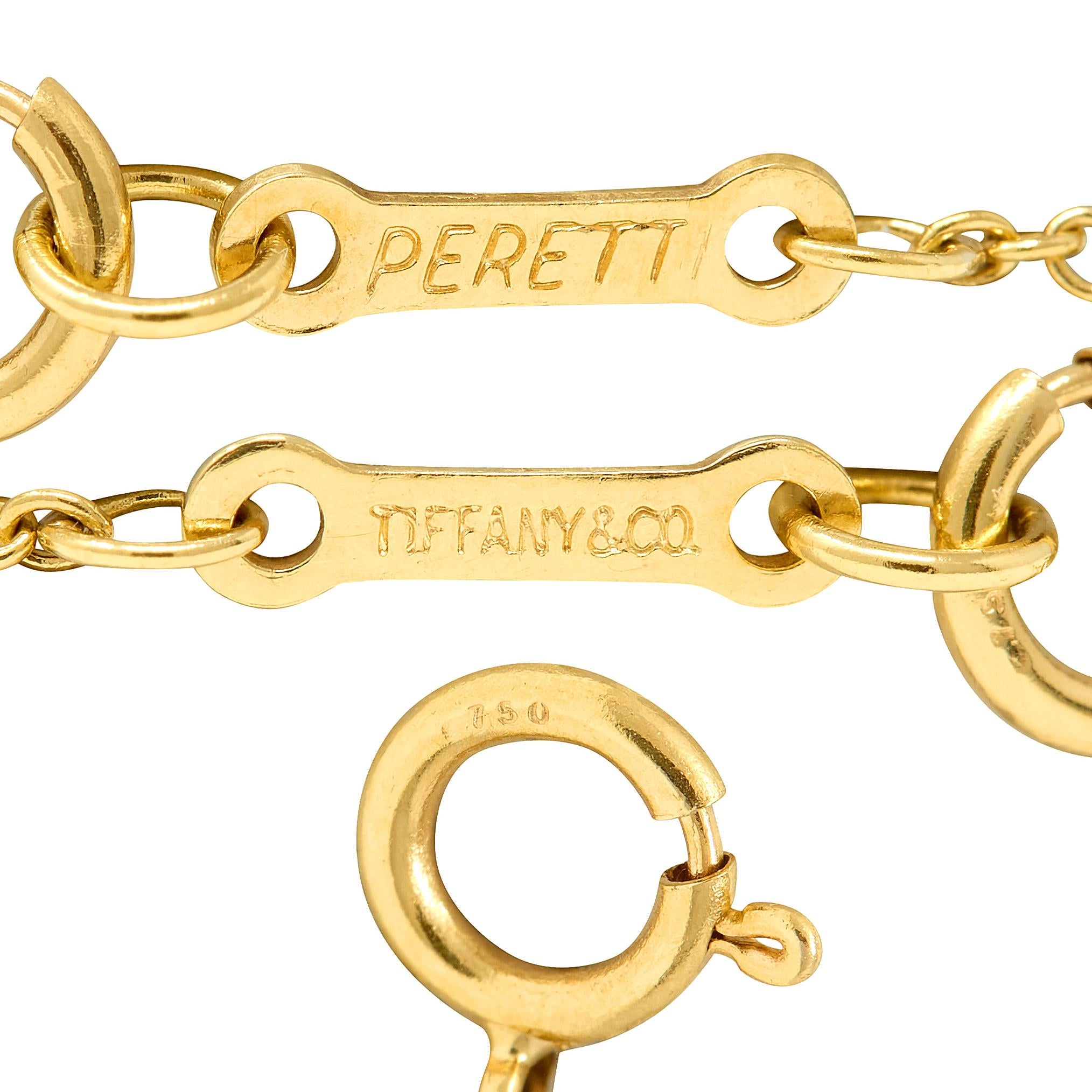 Elsa Peretti Tiffany & Co. 18 Karat Yellow Gold Vintage Open Heart Necklace