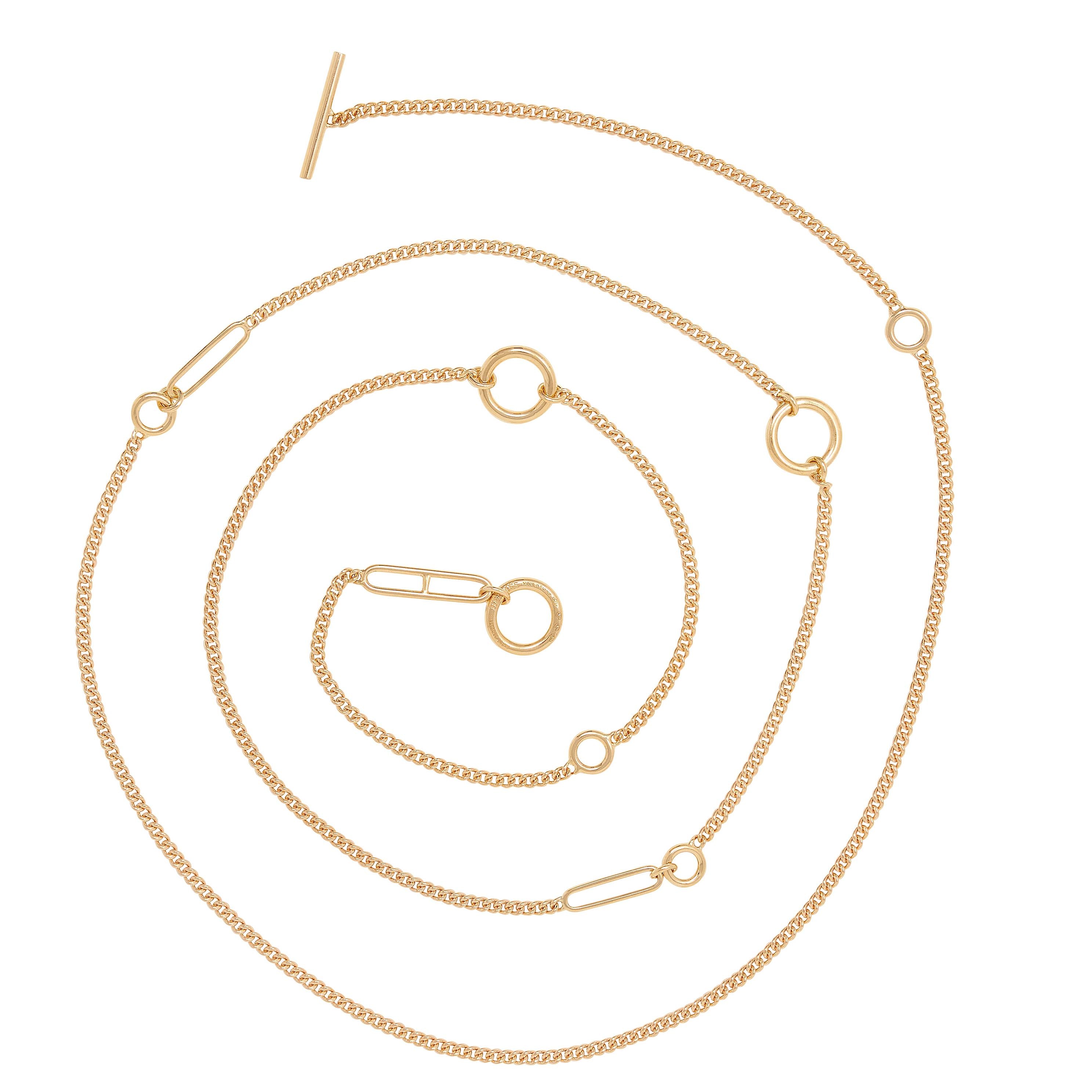 Hermès Contemporary 18 Karat Rose Gold Chaine d'Ancre Station Chain Necklace