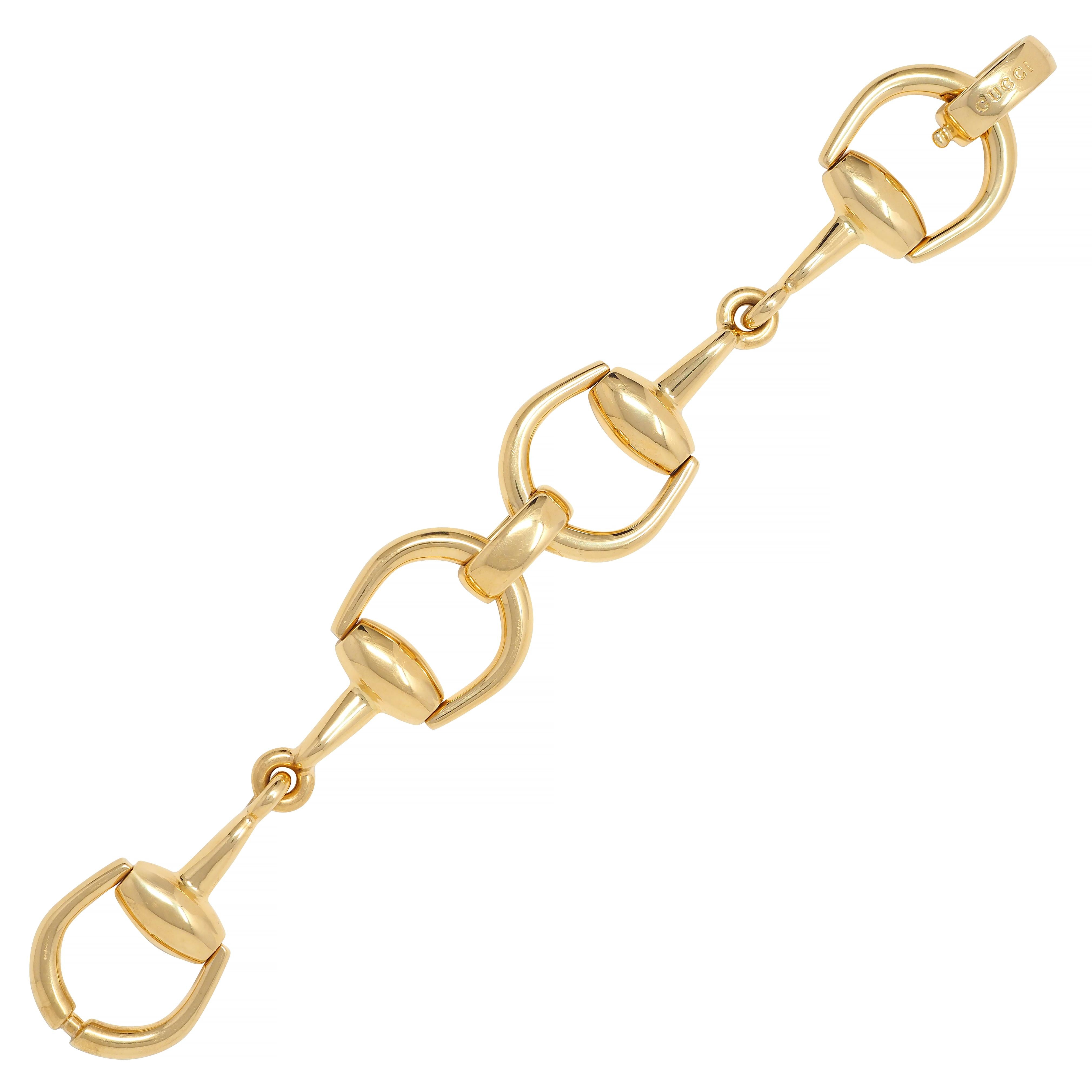 Gucci 18 Karat Yellow Gold Vintage Horsebit Link Bracelet