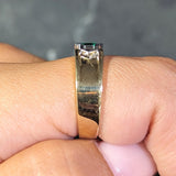 1960s 0.76 Emerald Diamond 18 Karat Two-Tone Gold Chevron Vintage Ring Wilson's Estate Jewelry