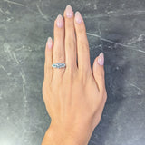 Contemporary 2.21 CTW Diamond Emerald 18 Karat White Gold Engagement Ring GIA Wilson's Estate Jewelry